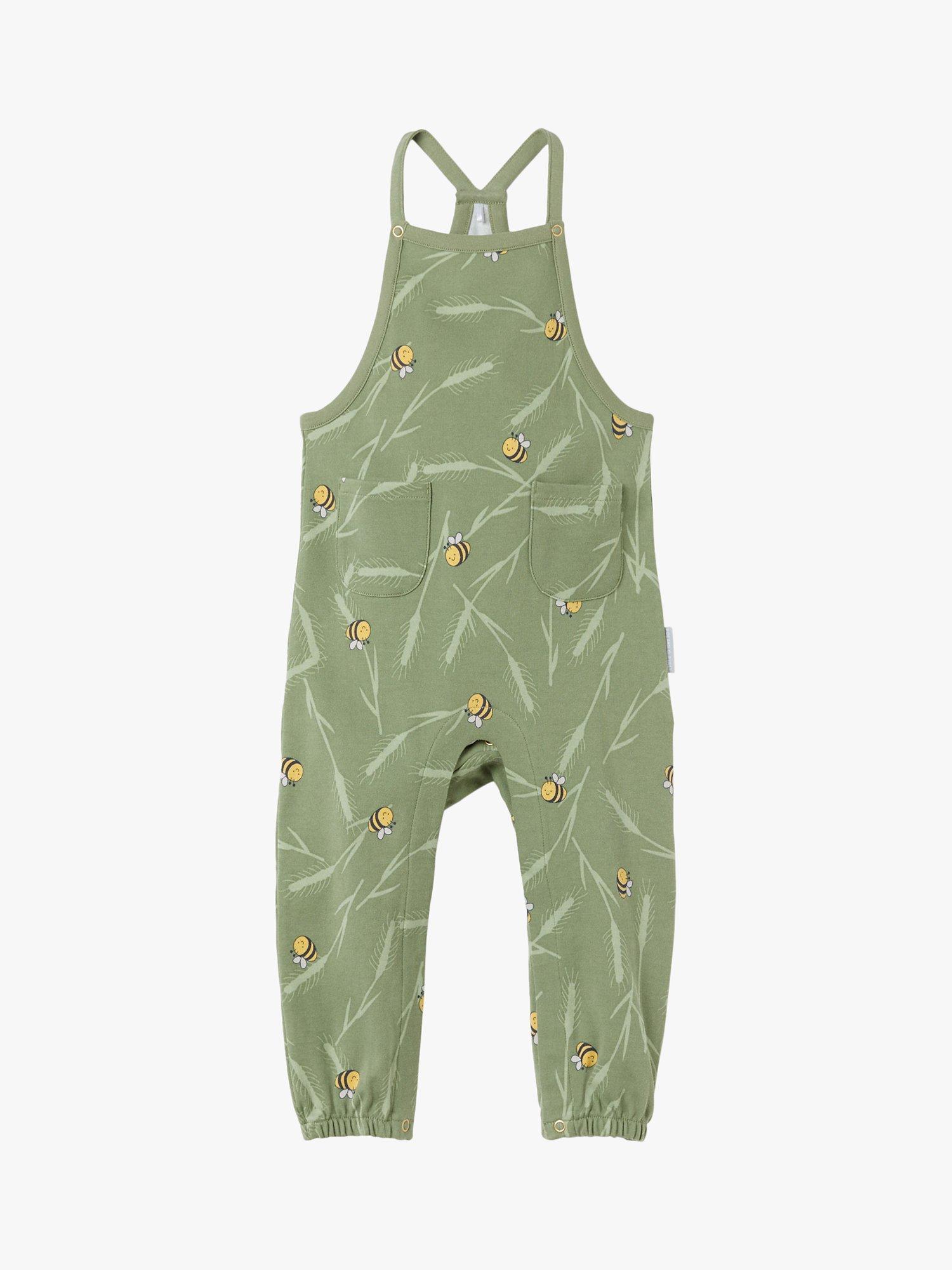 Polarn O. Pyret Baby BB Bee Dungarees, Green