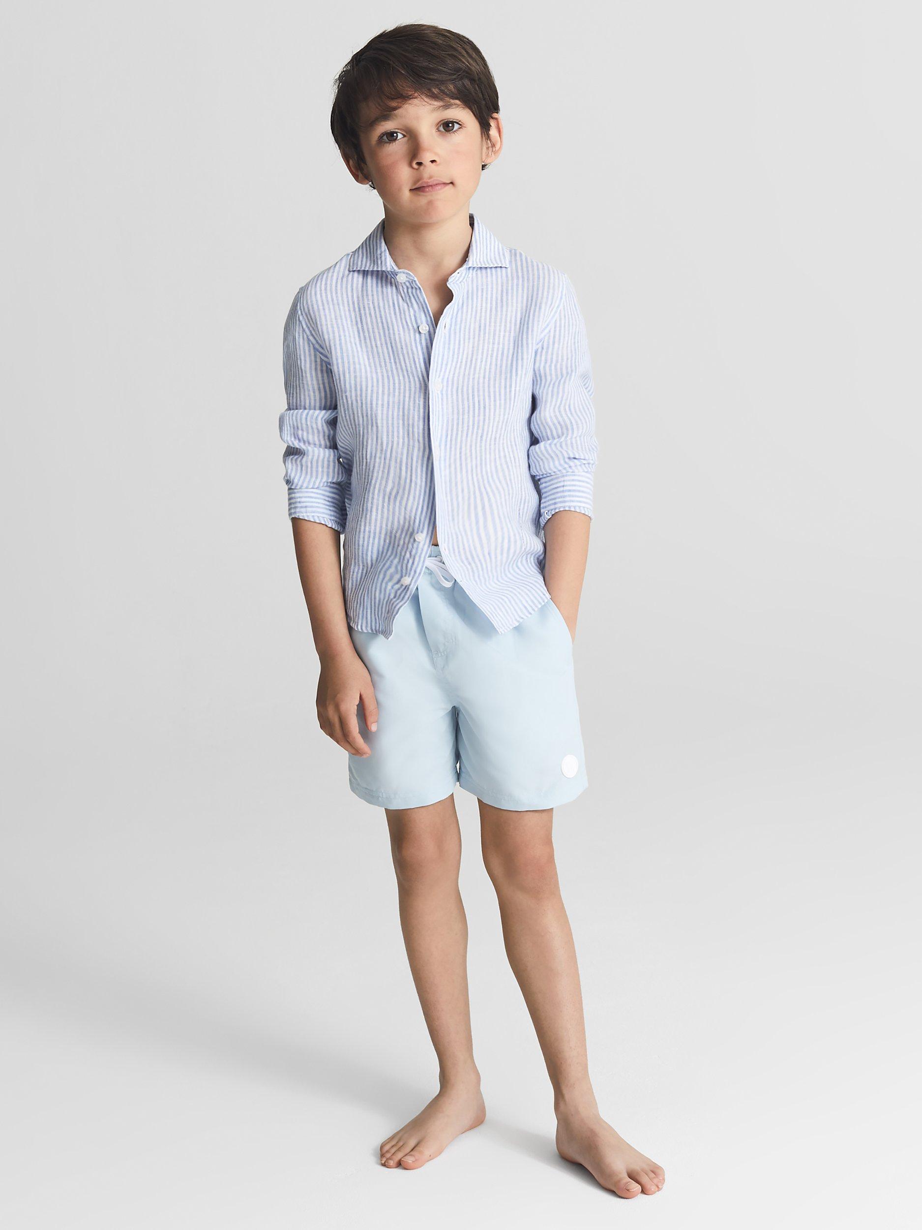 Reiss Kids' Wave Swim Shorts, Soft Blue