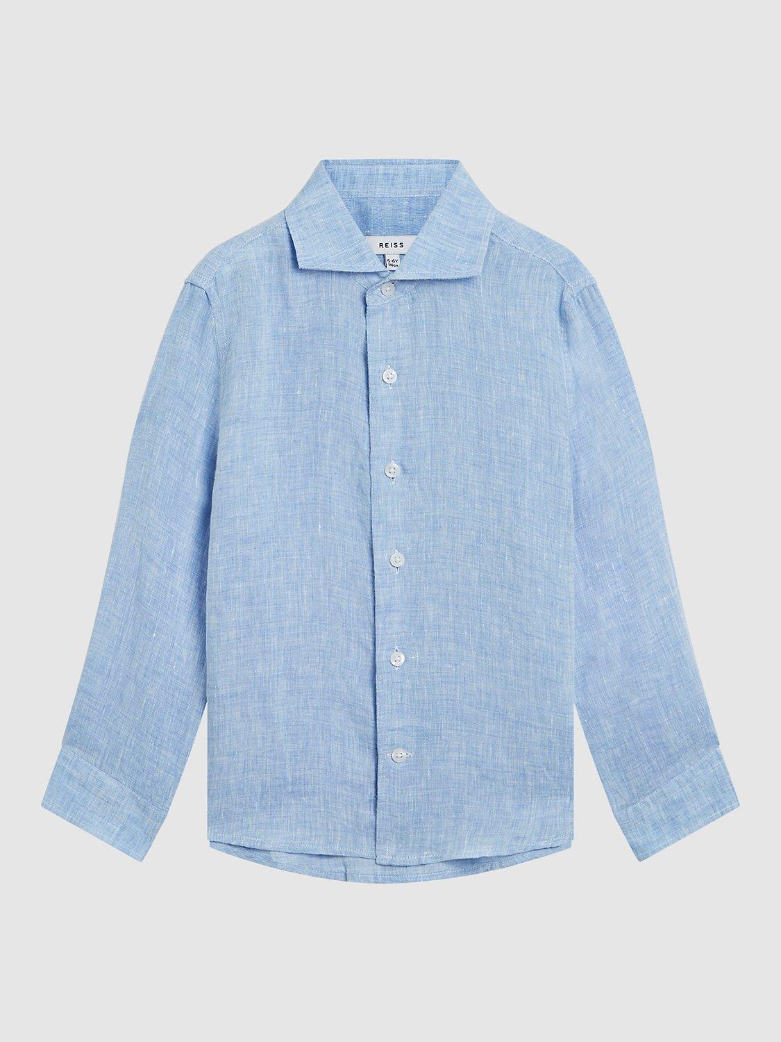 Product image 3 of 5, which shows Reiss Kids' Remote Slim Fit Formal Shirt, Soft Blue, 9-10 years