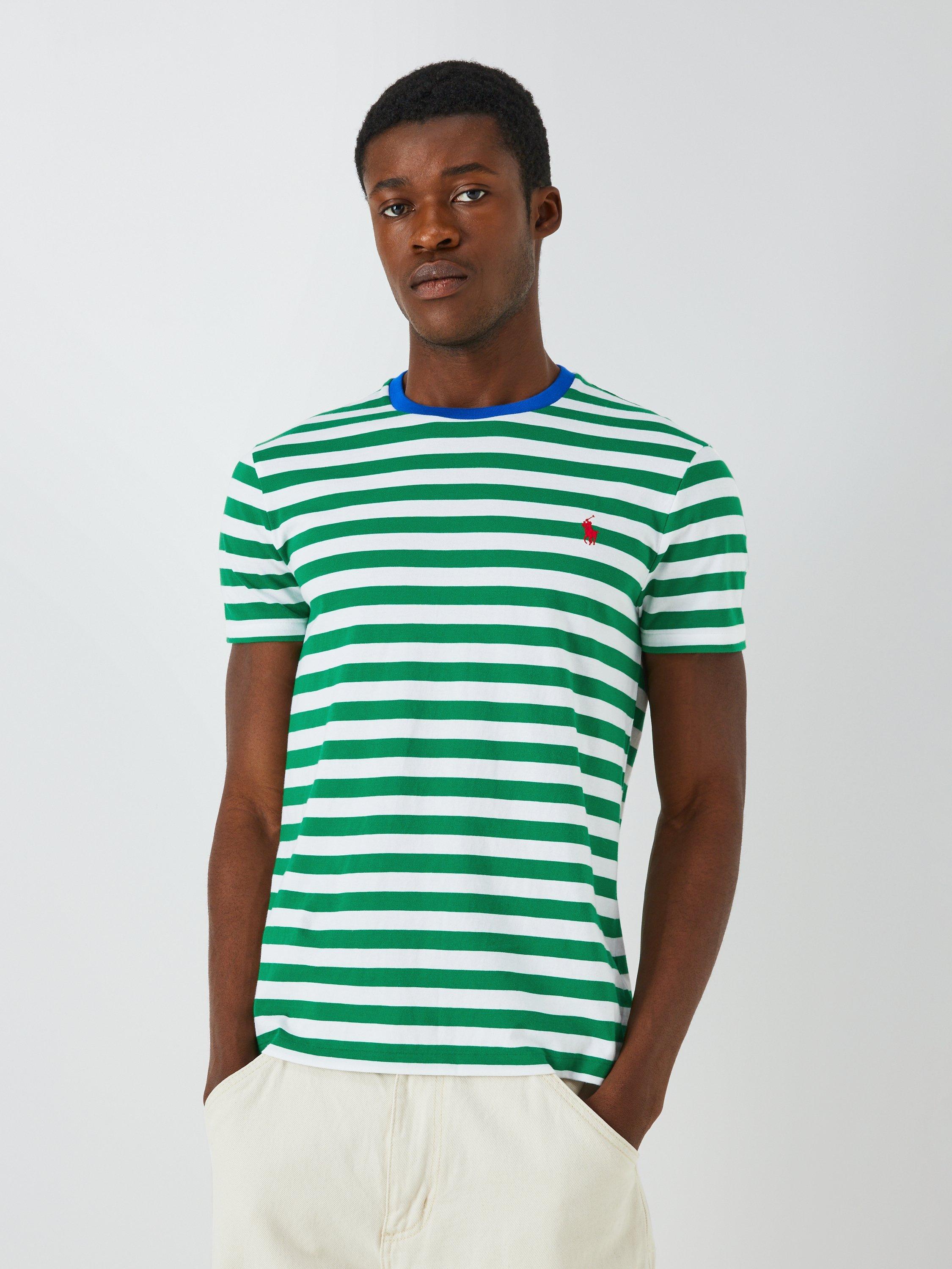 Polo Ralph Lauren Striped T-Shirt, Green/White, L