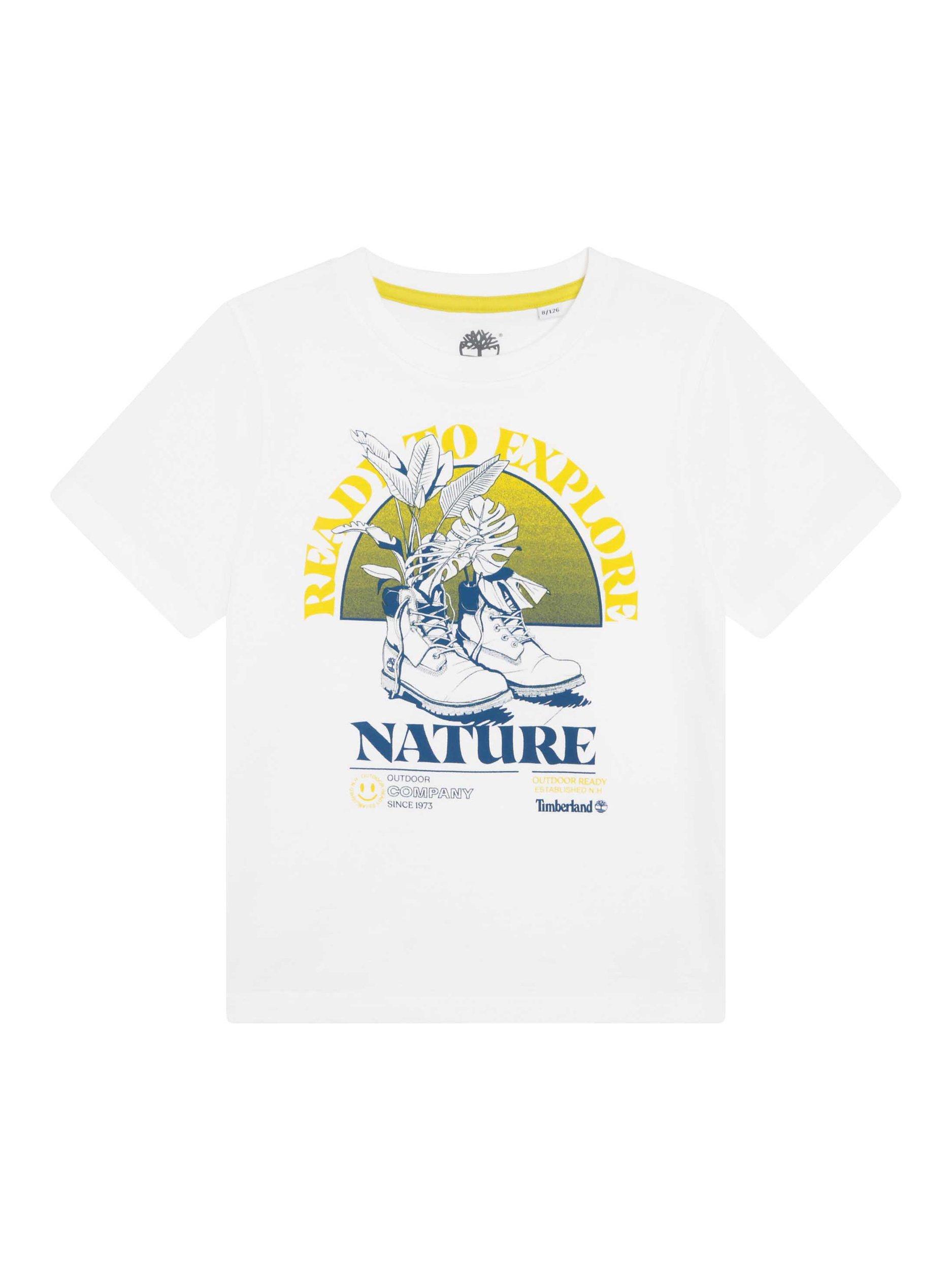 Timberland Kids' Ready to Explore Nature T-Shirt, White
