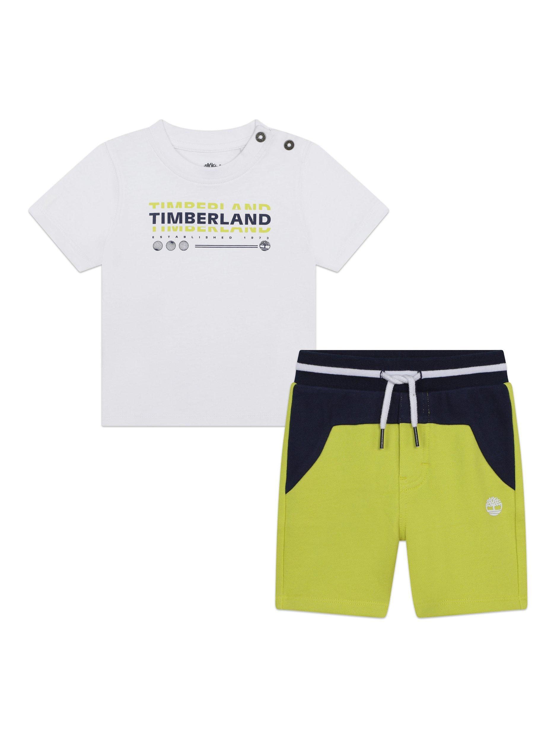 Timberland Baby T-Shirt & Shorts Set, Lime/Multi