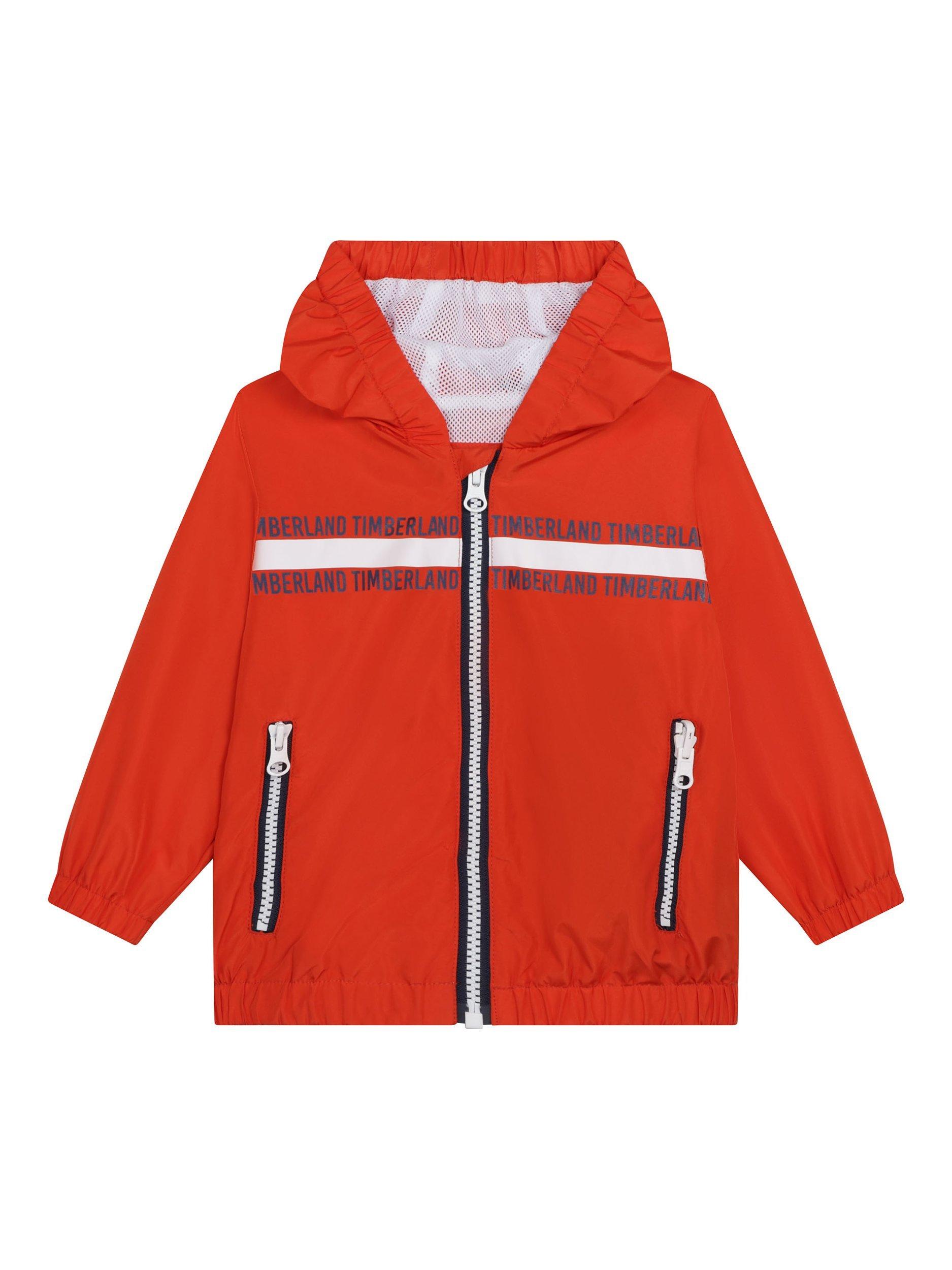 Timberland Baby Hooded Zipped Windbreaker Jacket, Red
