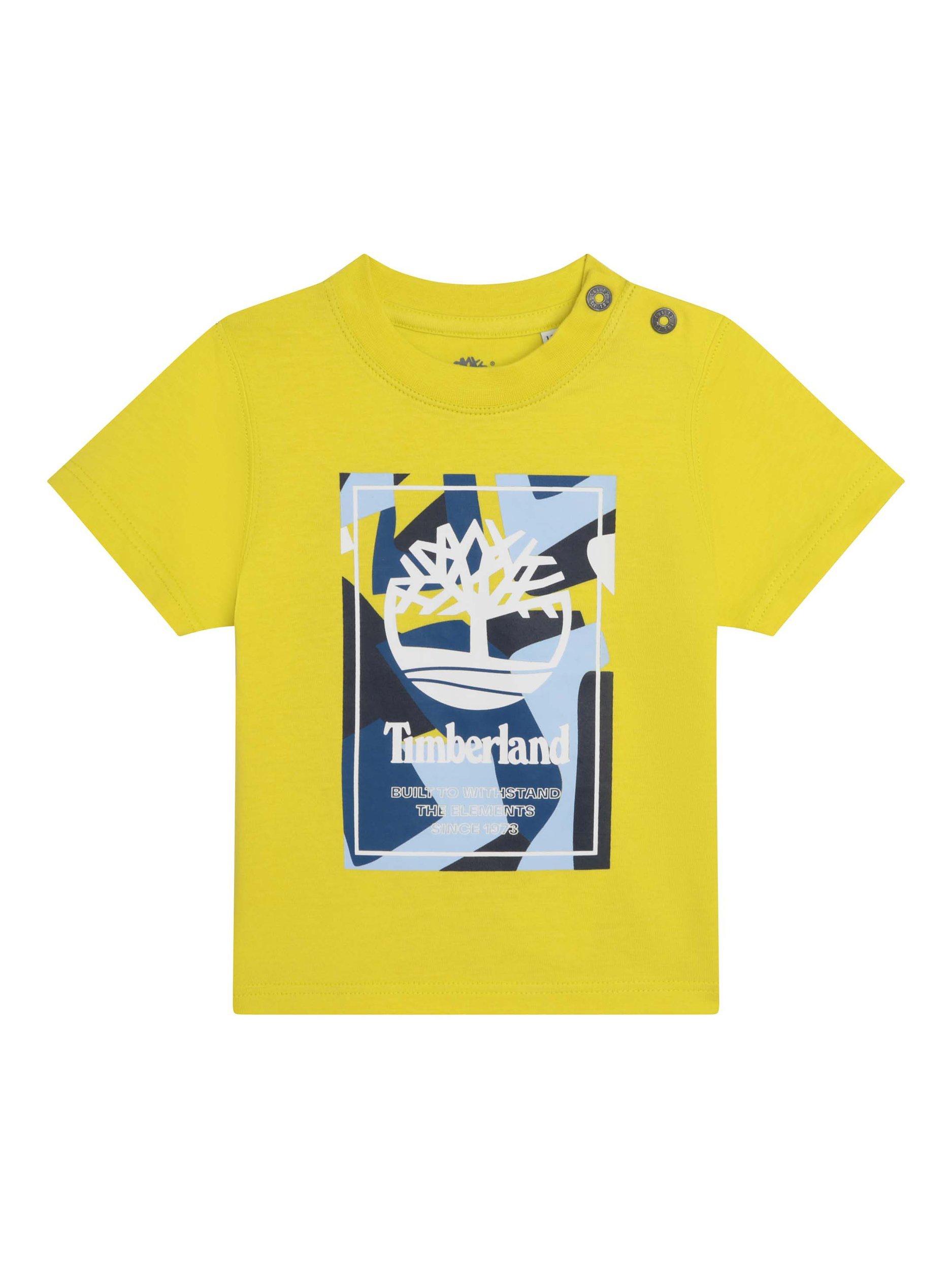 Timberland Baby Graphic Logo Print T-Shirt, Yellow/Multi