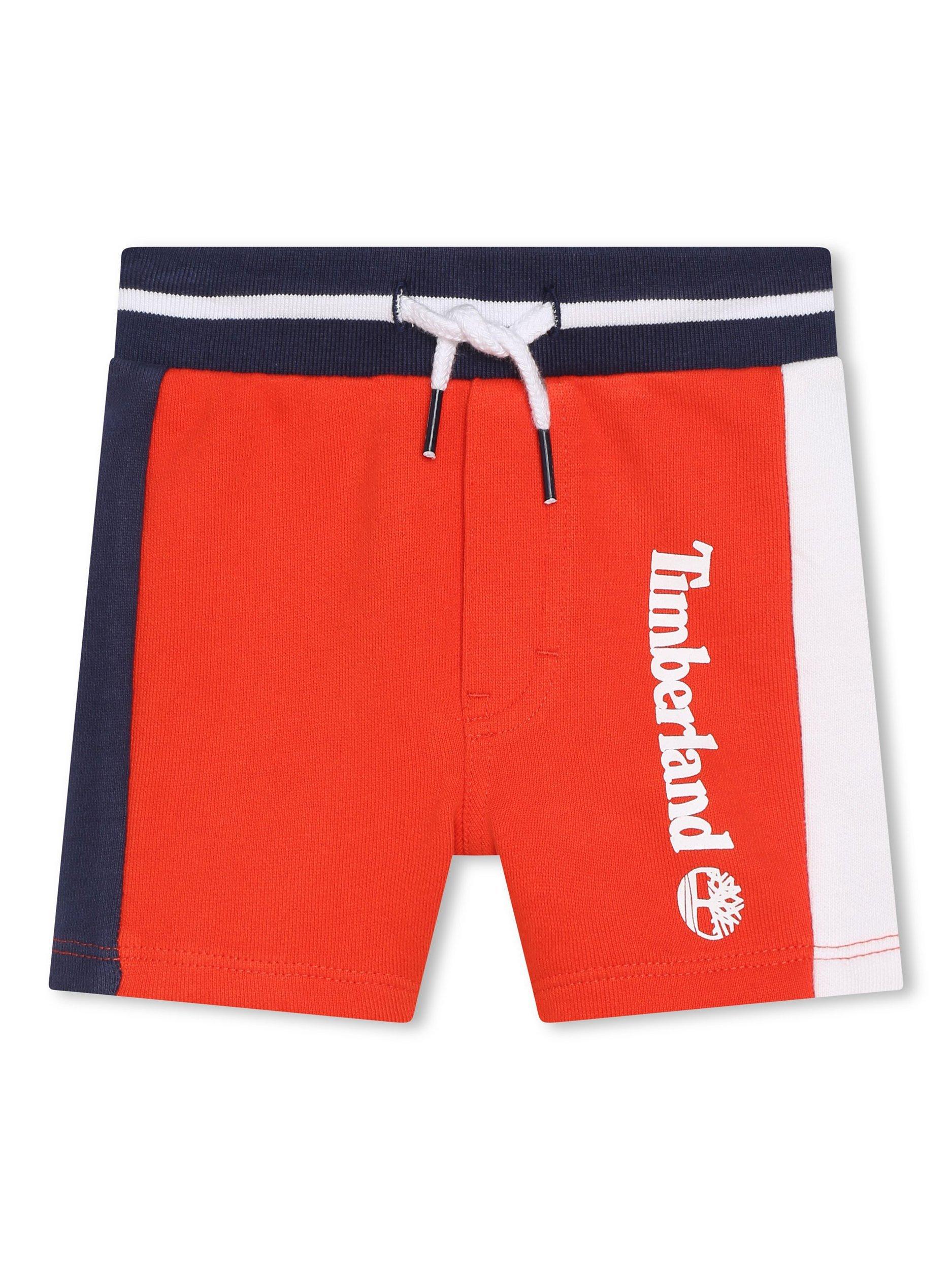 Timberland Baby Bermuda Logo Embroidered Shorts, Red/Multi
