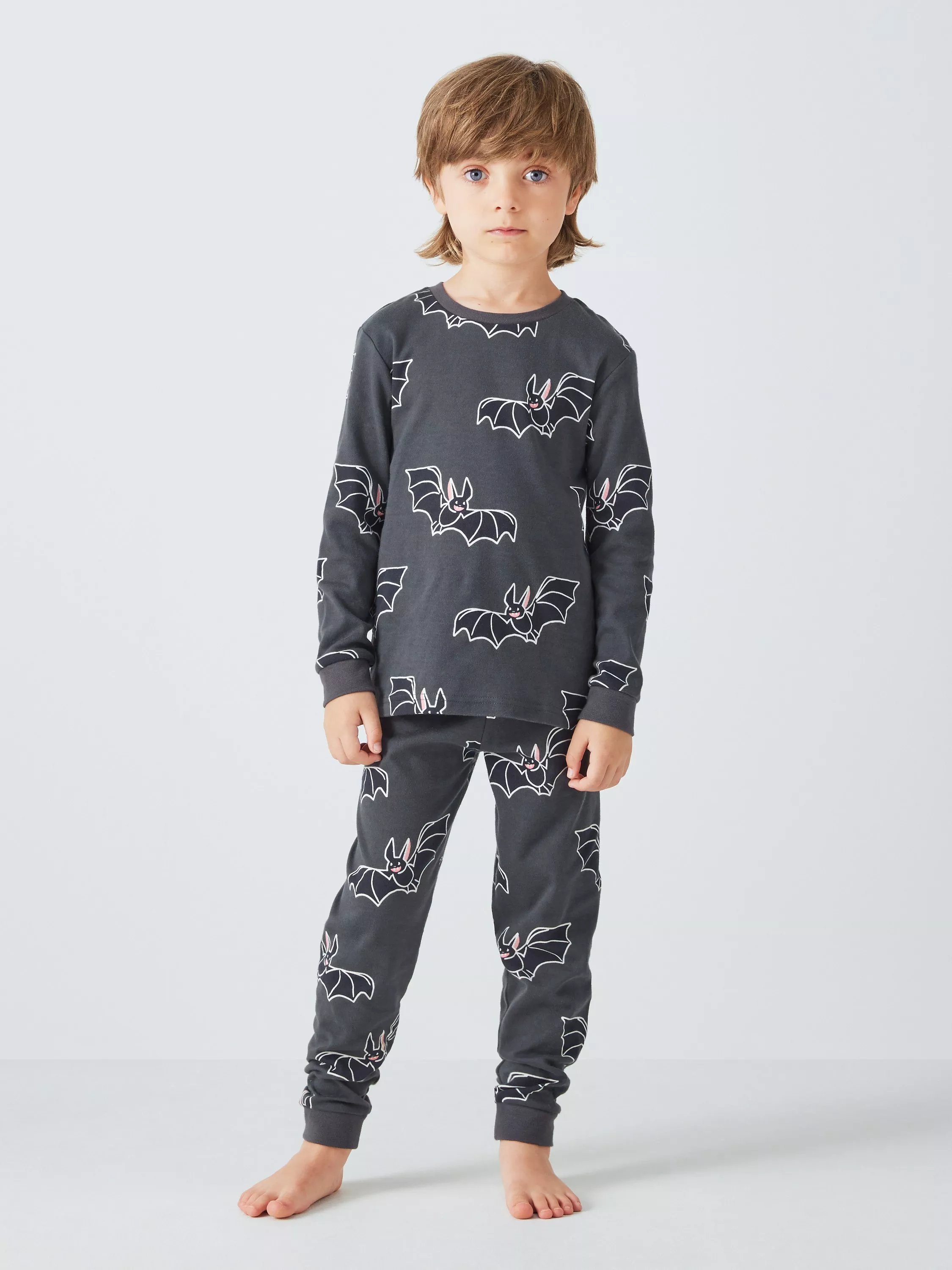 John Lewis Kids Bat Glow In The Dark Pyjamas Black