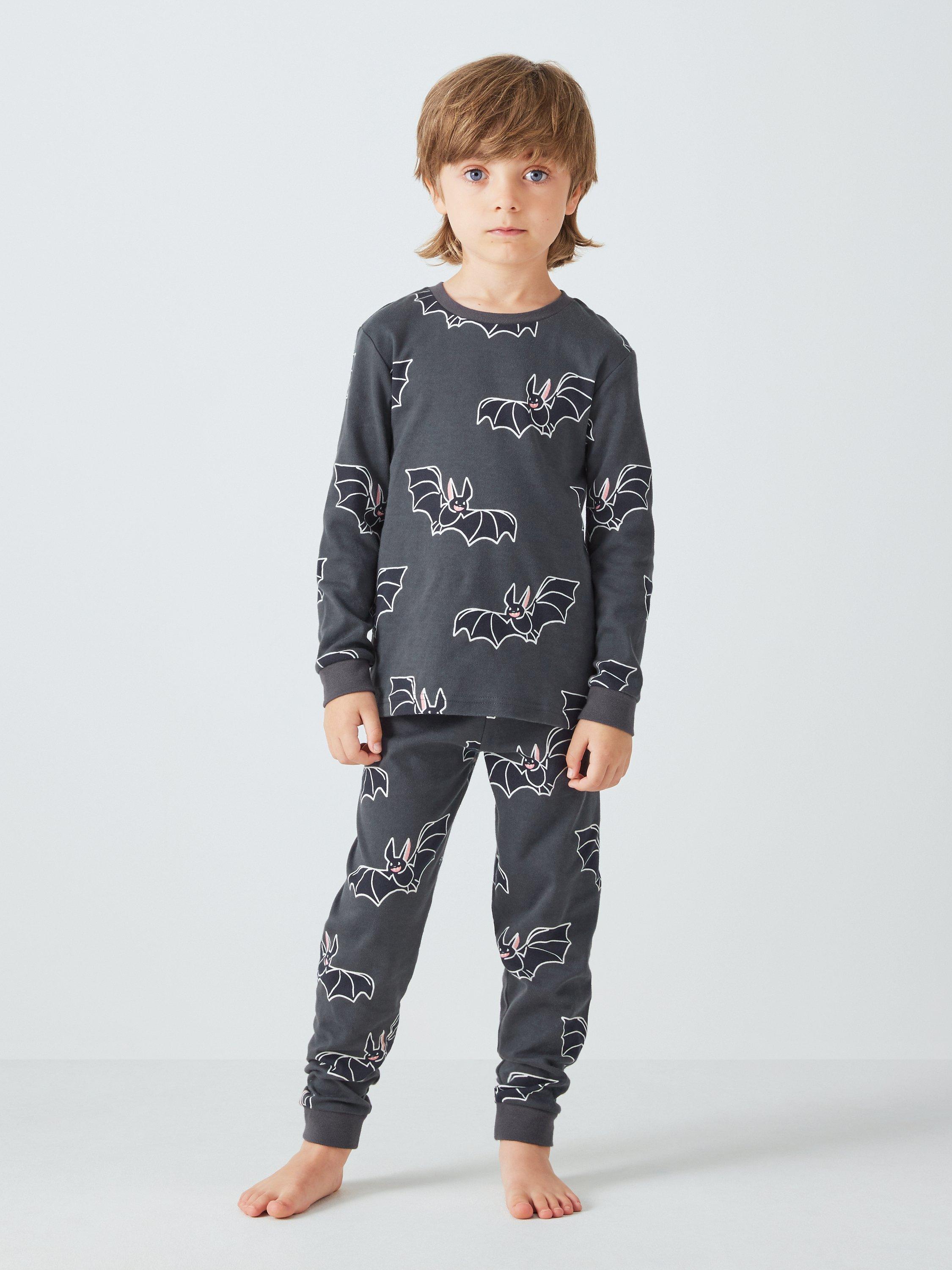 John Lewis Kids Bat Glow In The Dark Pyjamas Black