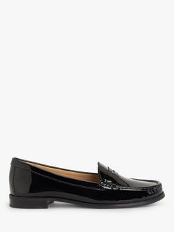 John Lewis Pennie Patent Leather Loafers, Black, Black Patent