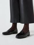 John Lewis Pennie Patent Leather Loafers, Black