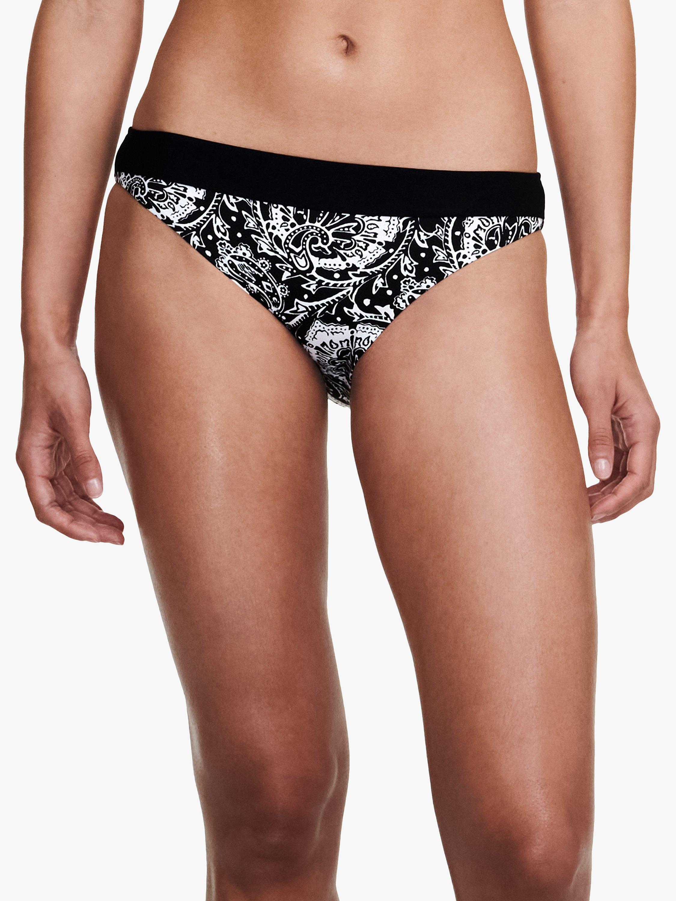 Chantelle Flowers Bikini Bottoms, Black/White