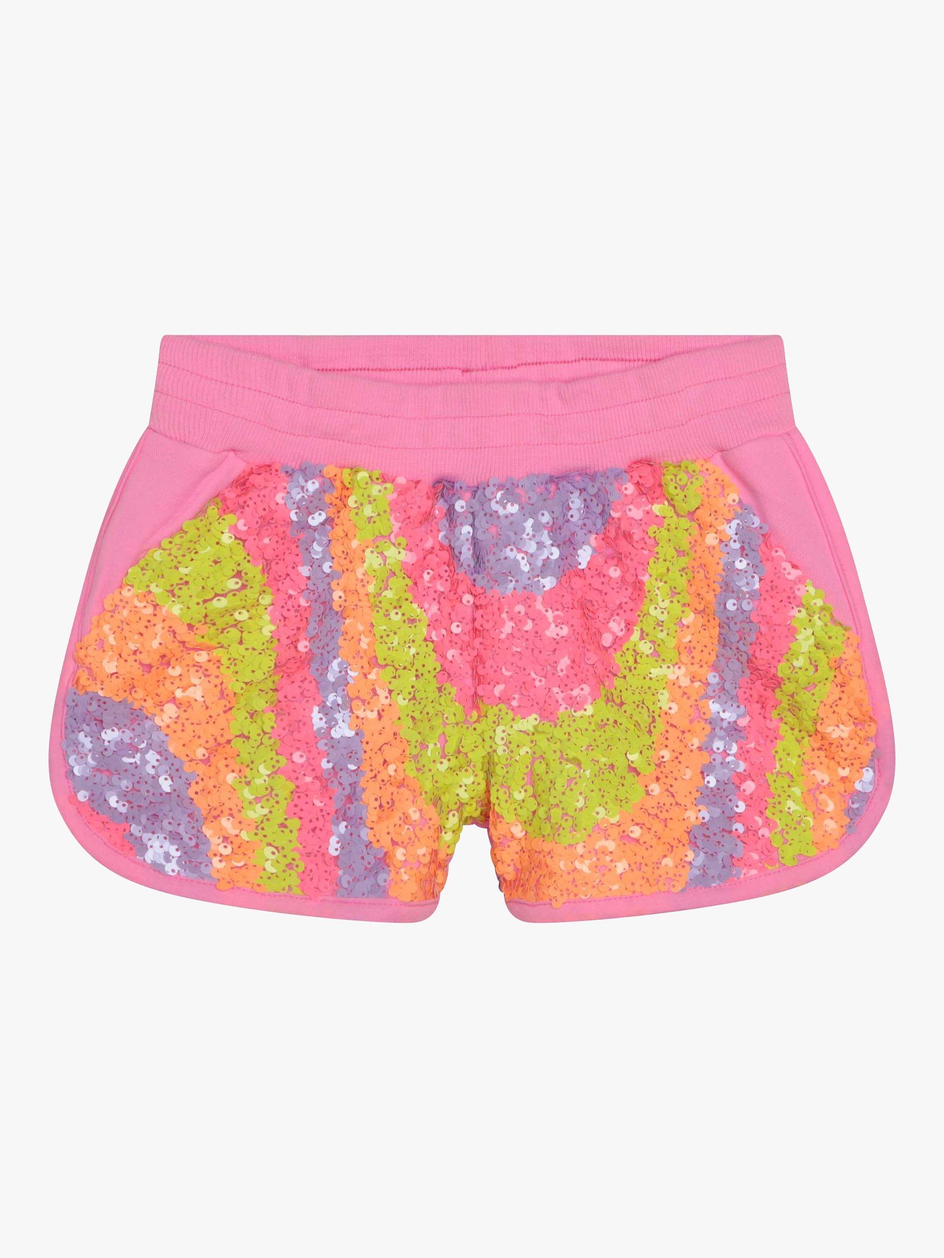 Billieblush Kids' Sequin Elasticated Shorts, Pink/Multi