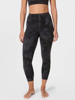 Sweaty Betty Super Soft 7/8 Yoga Leggings, Black Spray Dye