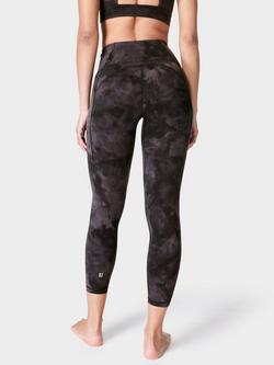 Sweaty Betty Super Soft 7/8 Yoga Leggings - view 2, Black Spray Dye