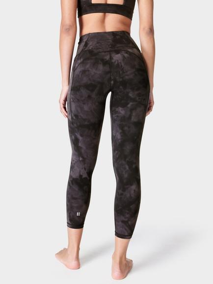 Sweaty Betty Super Soft 7/8 Yoga Leggings - view 2, Black Spray Dye