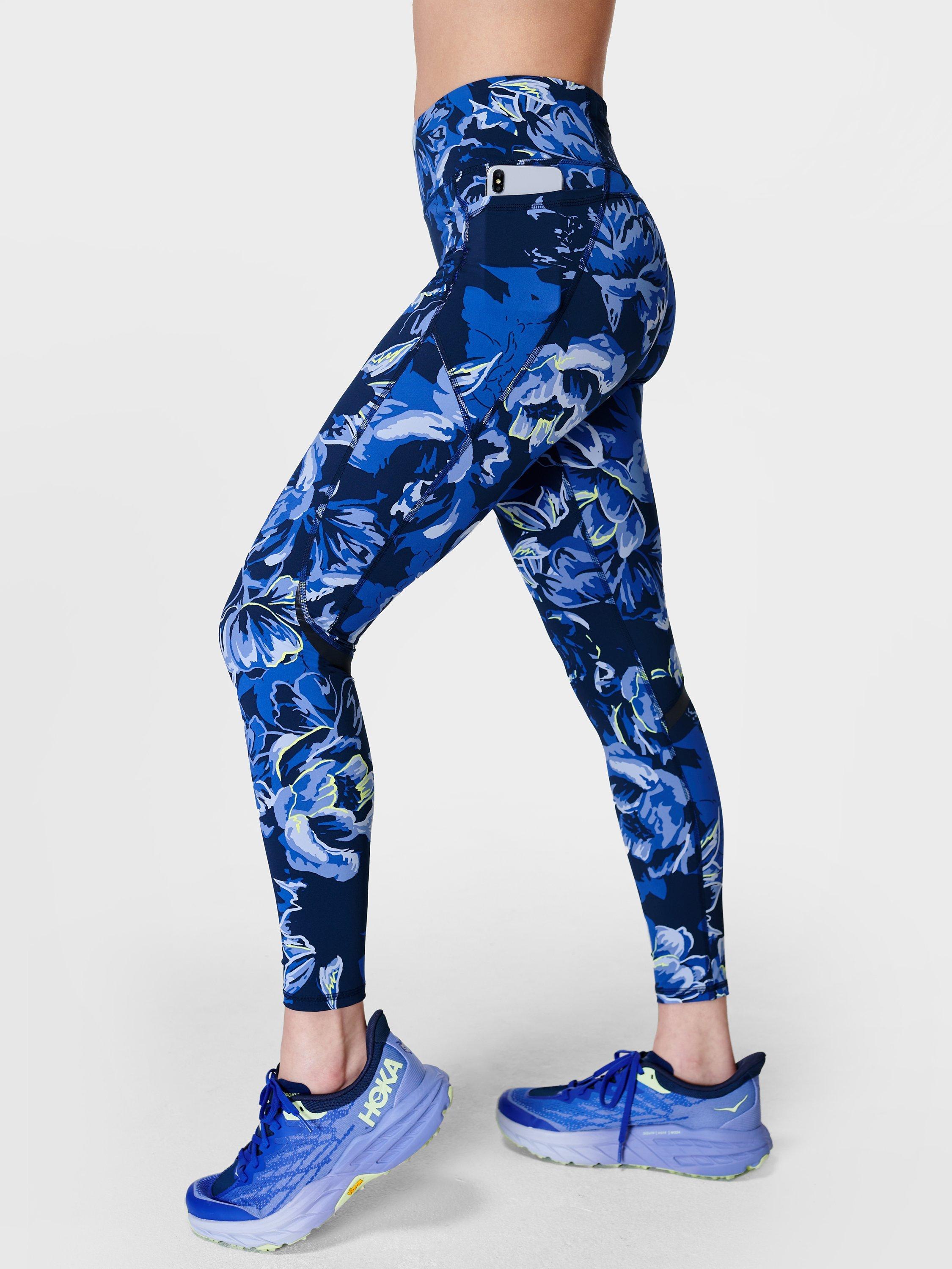 Sweaty Betty Zero Gravity Running Leggings, Blue Ornate 