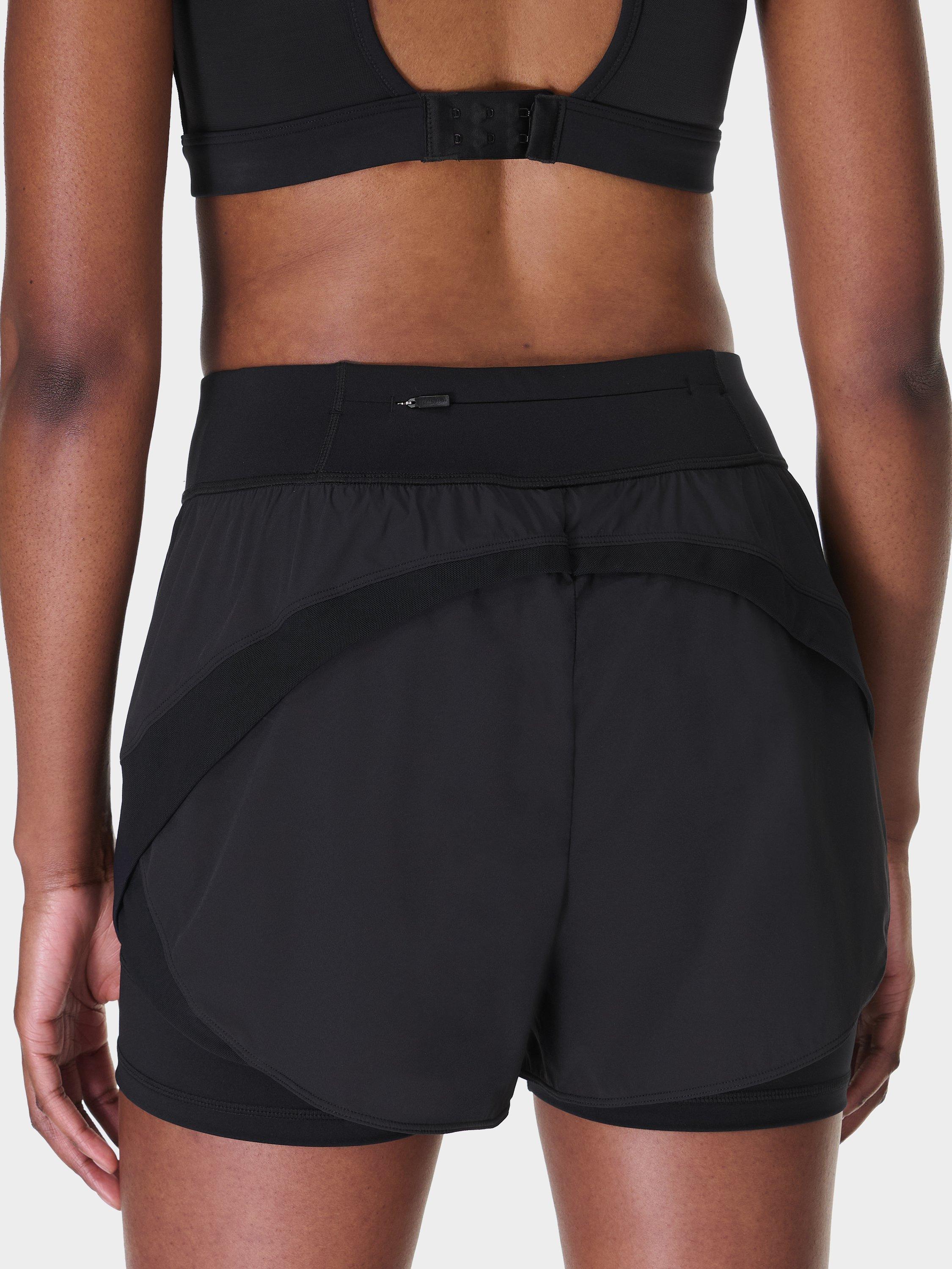 Product image 3 of 6, which shows Sweaty Betty Tempo Run Shorts, Black, XXS