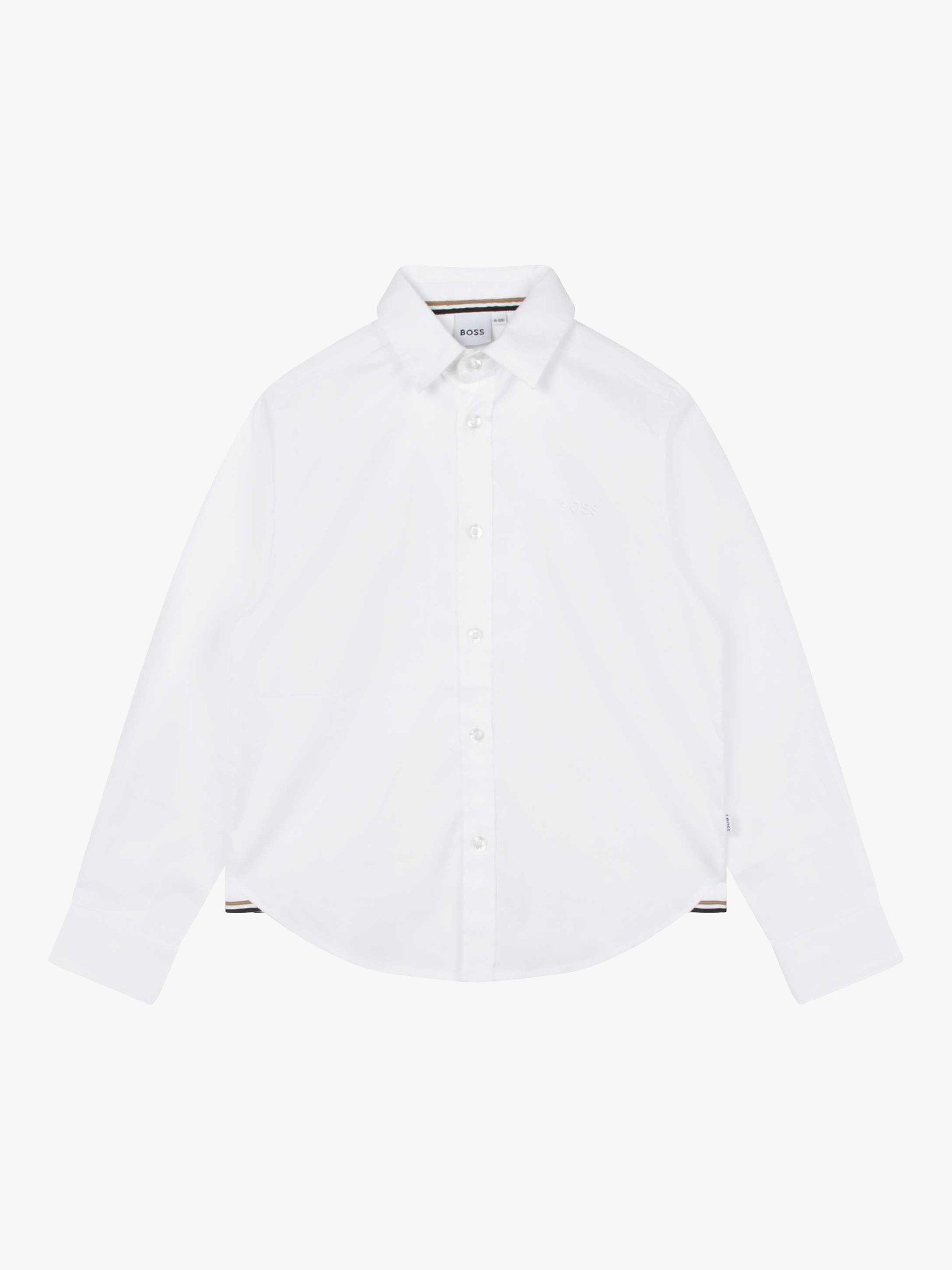 HUGO BOSS Kids' Long Sleeve Shirt, White