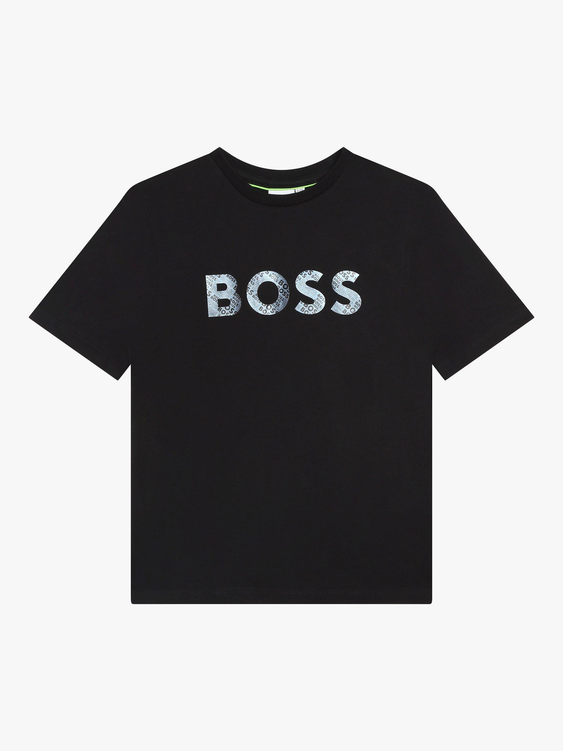 BOSS Kids' Logo Short Sleeve T-Shirt, Black