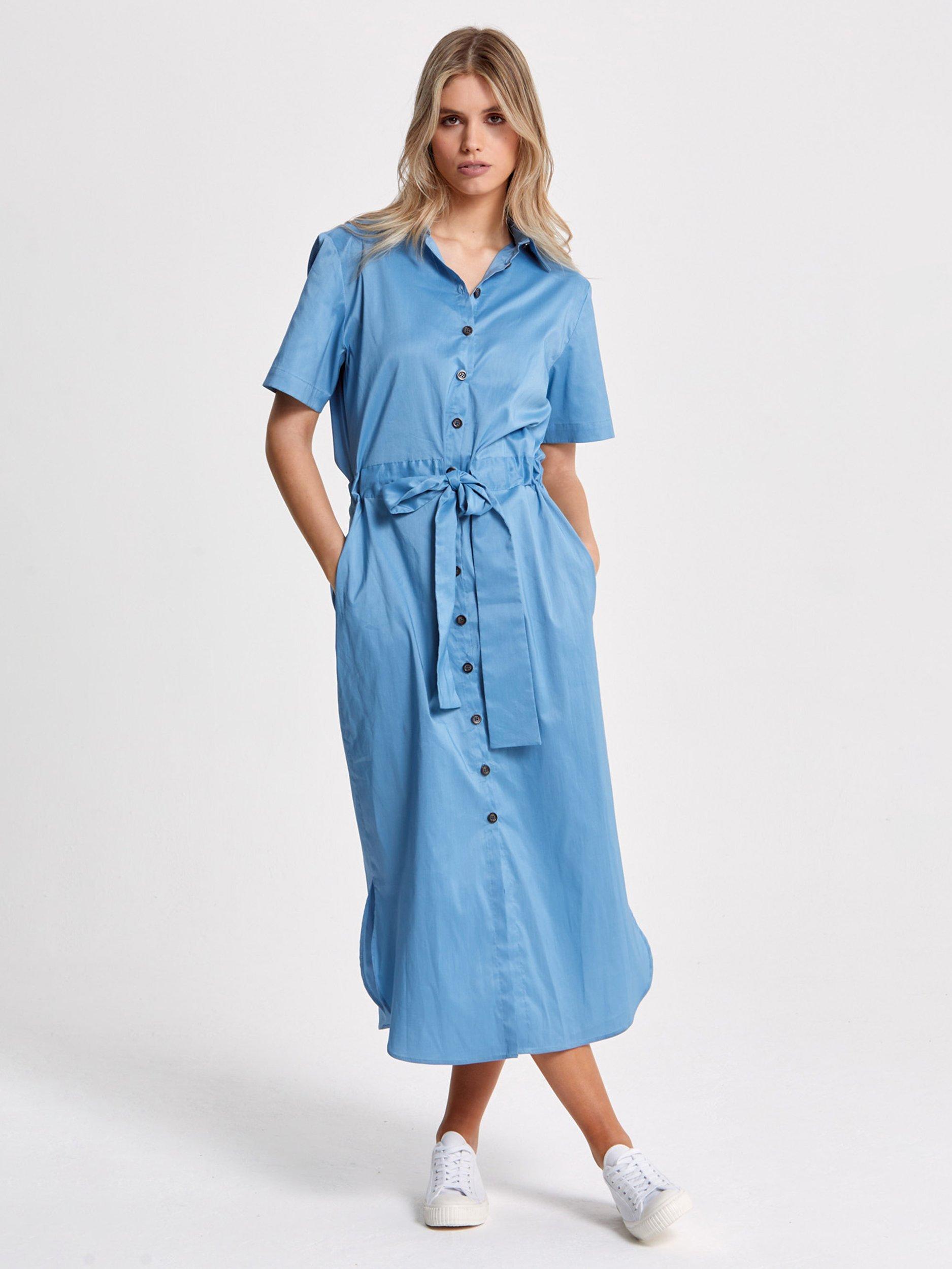 Helen McAlinden Arabella Plain Shirt Dress Sky Blue