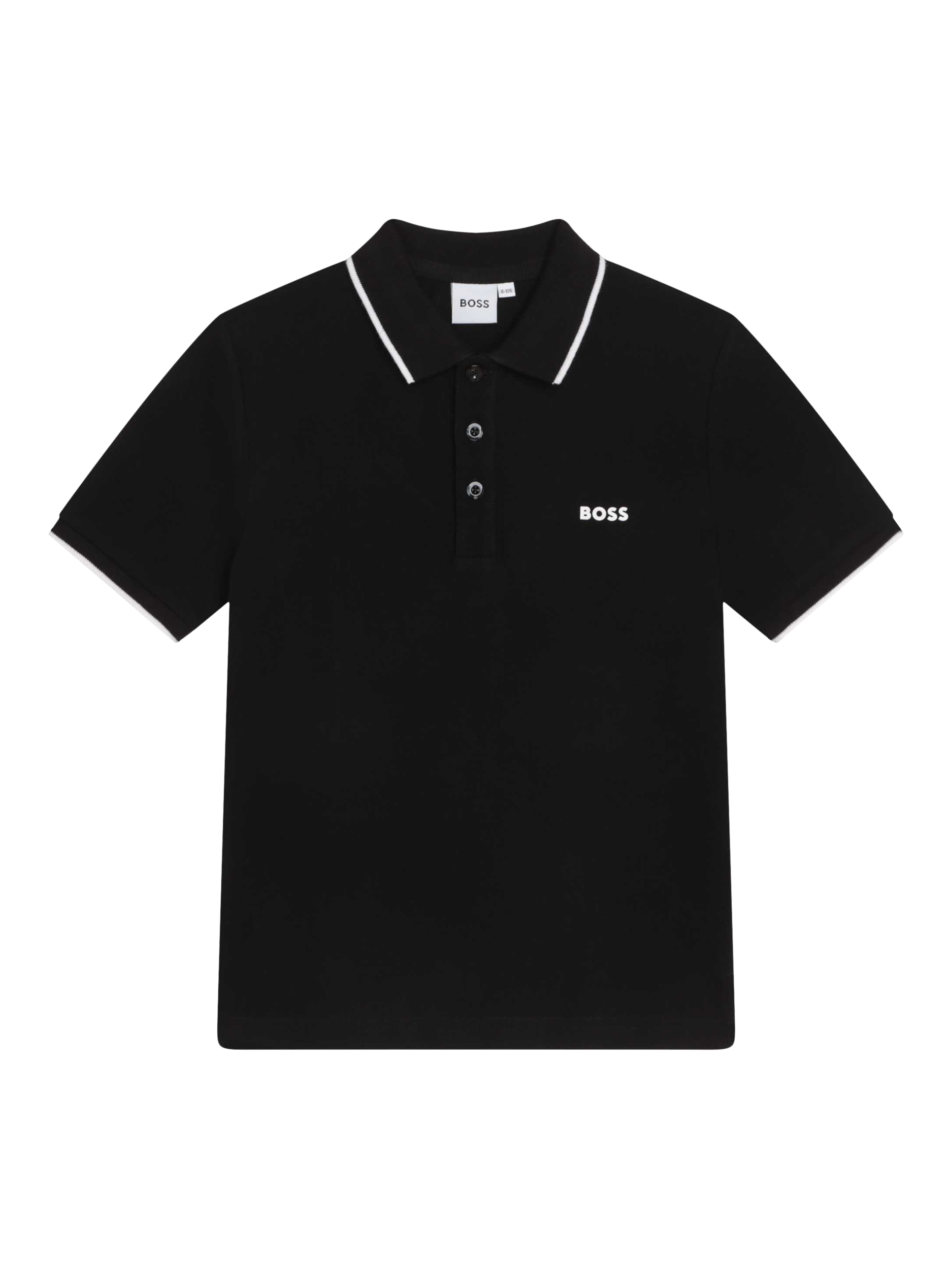 HUGO BOSS Kids' Short Sleeve Cotton Polo Shirt, Black