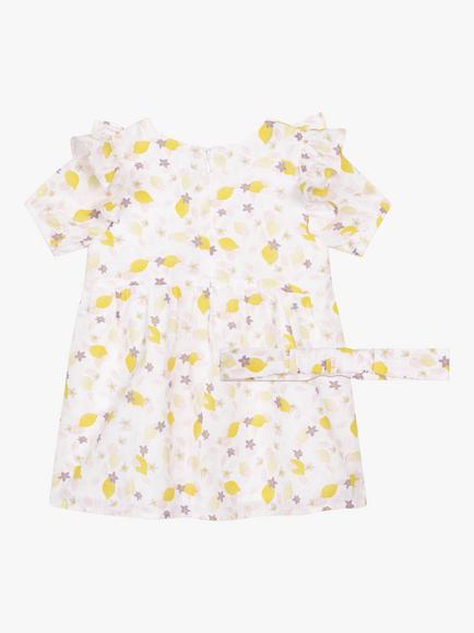Carrément Beau Baby Lemon Print Dress And Headband, White - view 2, White