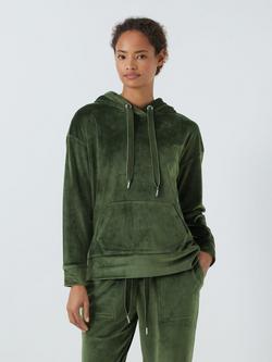 John Lewis Cleo Velour Hoodie, Khaki