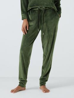 John Lewis Cleo Velour Joggers, Khaki
