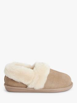 John Lewis Sheepskin Mule Cuff Slippers, Sand, Sand