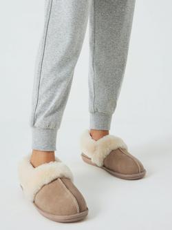 John Lewis Sheepskin Mule Cuff Slippers, Sand - view 2, Sand
