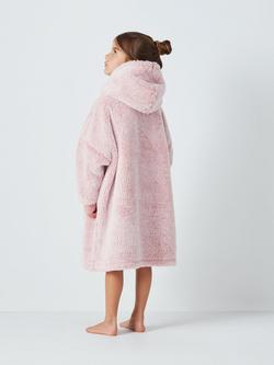 John Lewis Kids' Oversized Sherpa Blanket Hoodie, Pink - view 2, Pink