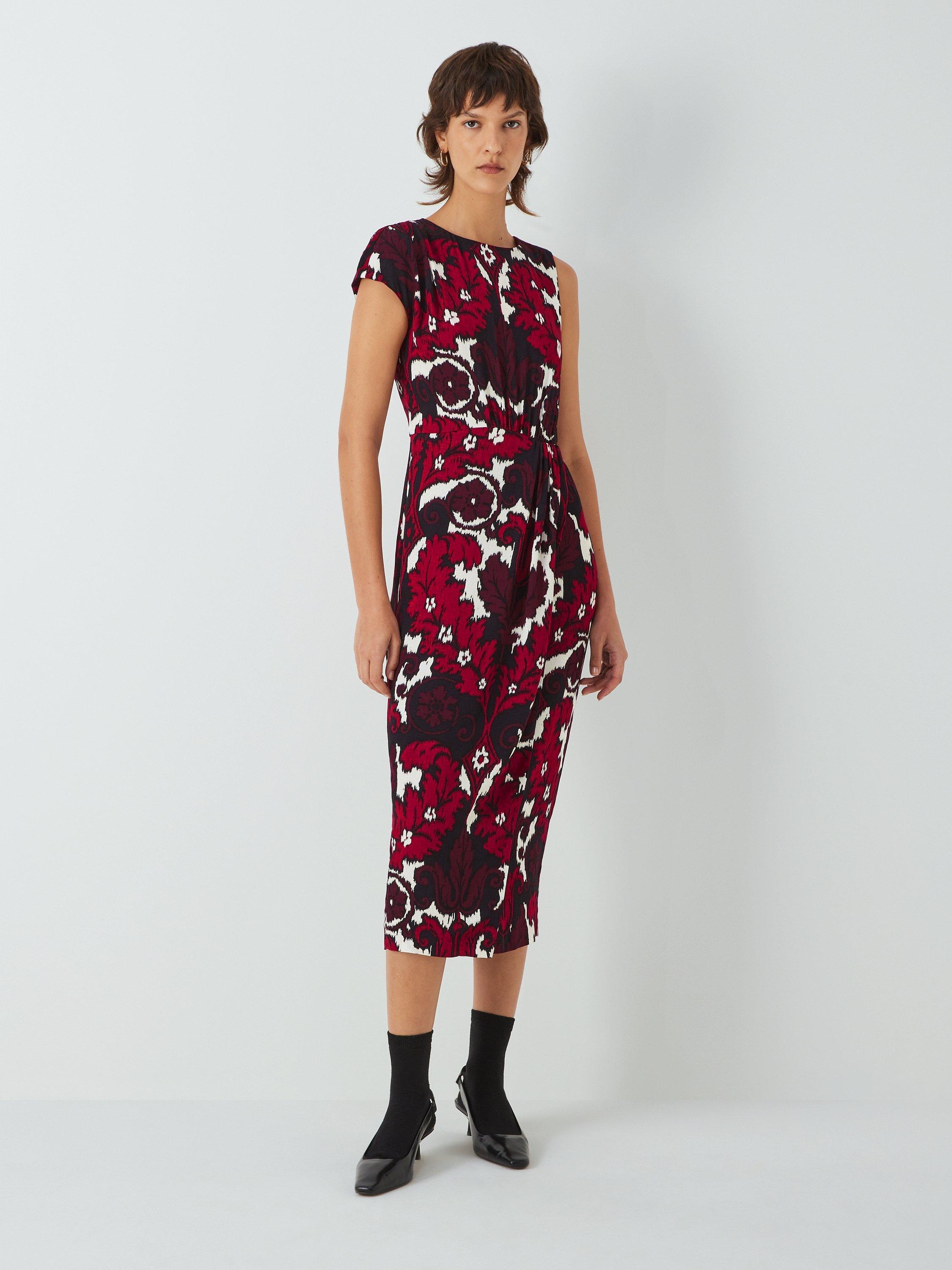 John Lewis Damask Asymmetric Sleeve Dress