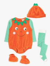 John Lewis Baby Organic Cotton Christmas Pudding Bodysuit Tights and Hat Multi