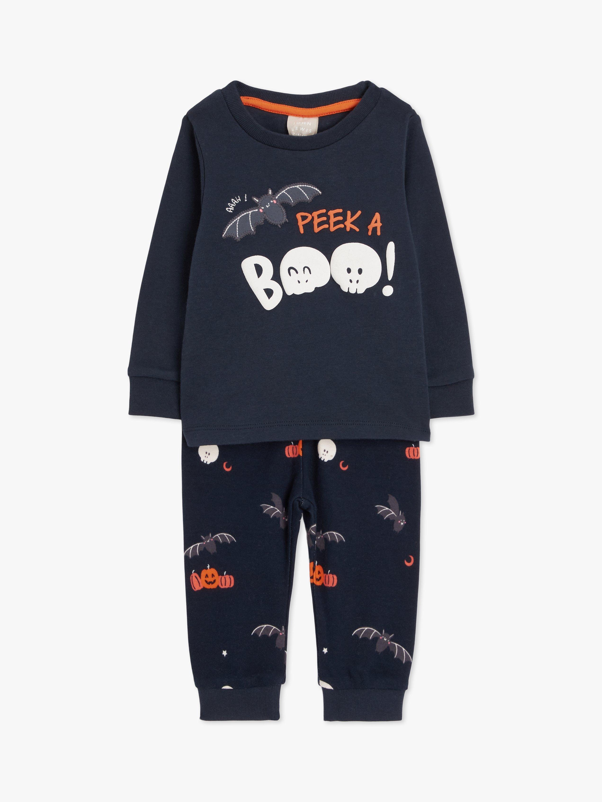 John Lewis Baby Peekaboo Halloween Pyjama Set, Black