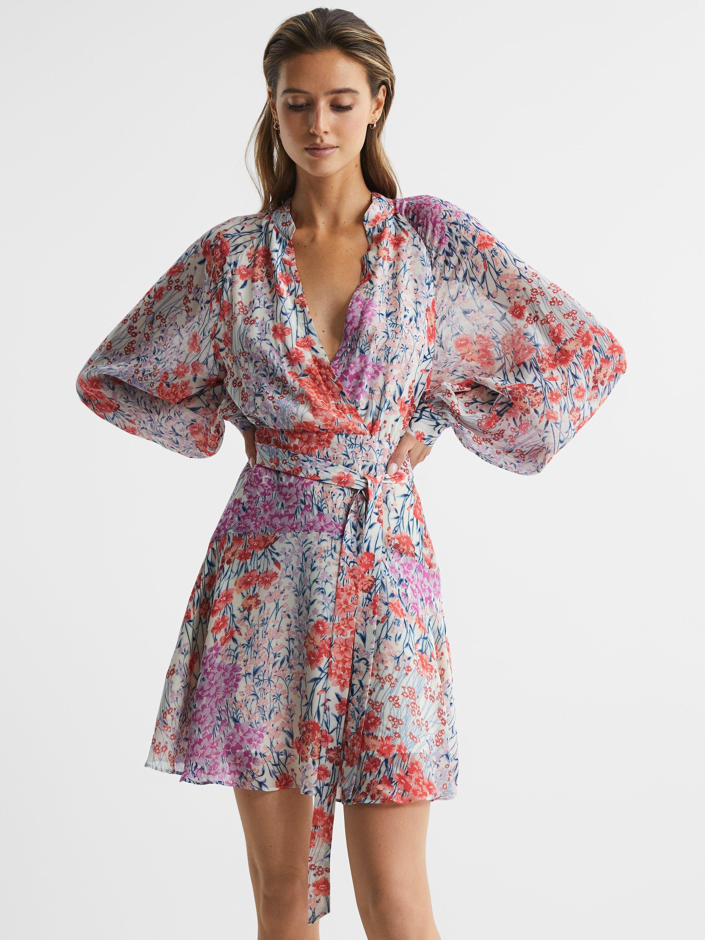 Reiss Kiera Meadow Print Mini Dress, Multi