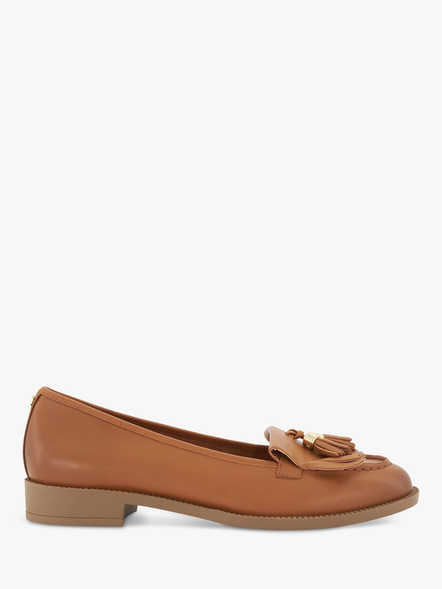 Dune Granthams Leather Kilted Tassel Loafers, Tan