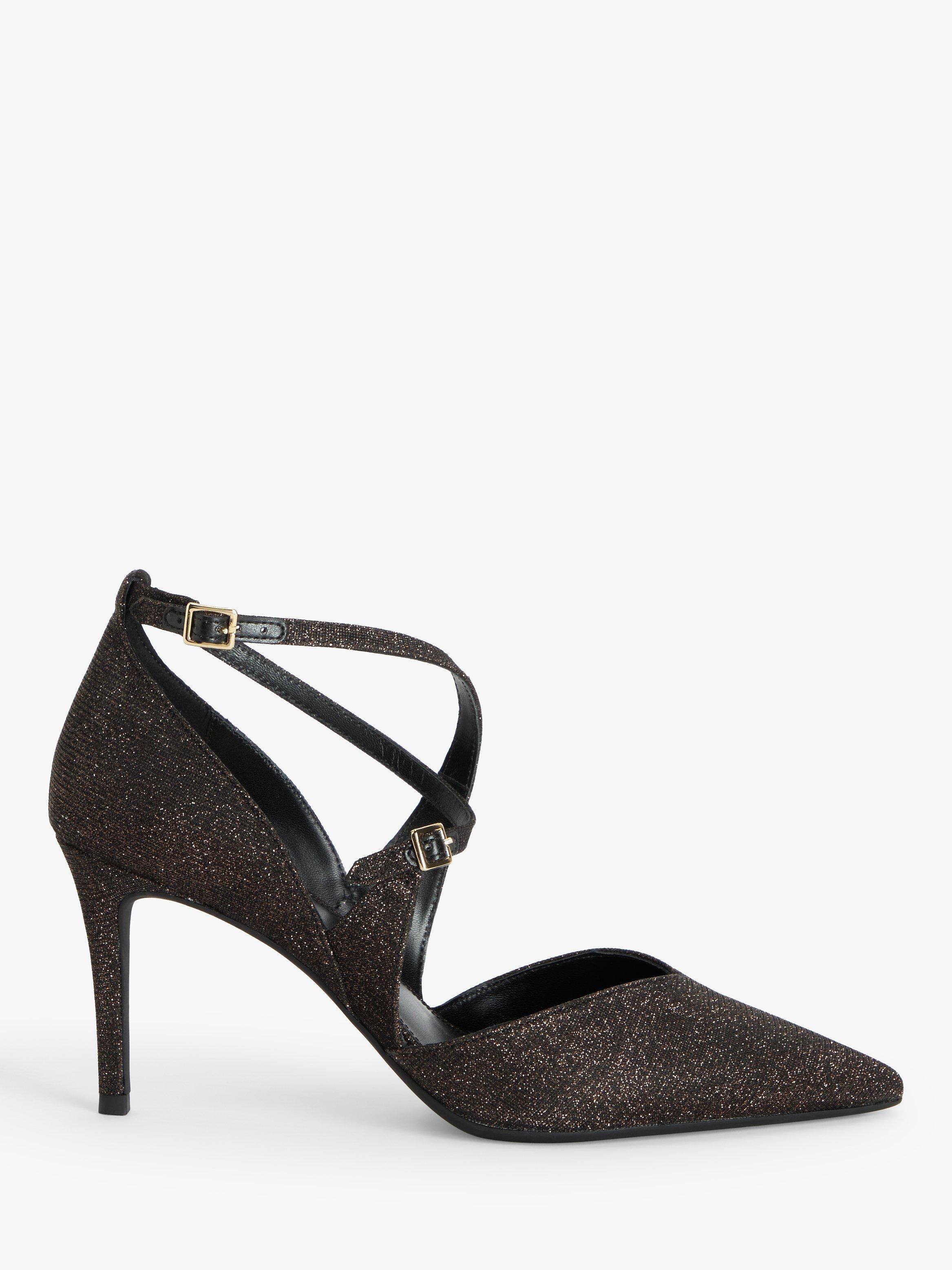 MICHAEL Michael Kors Adela Point Toe Cross Strap Court Shoes, Black/Bronze
