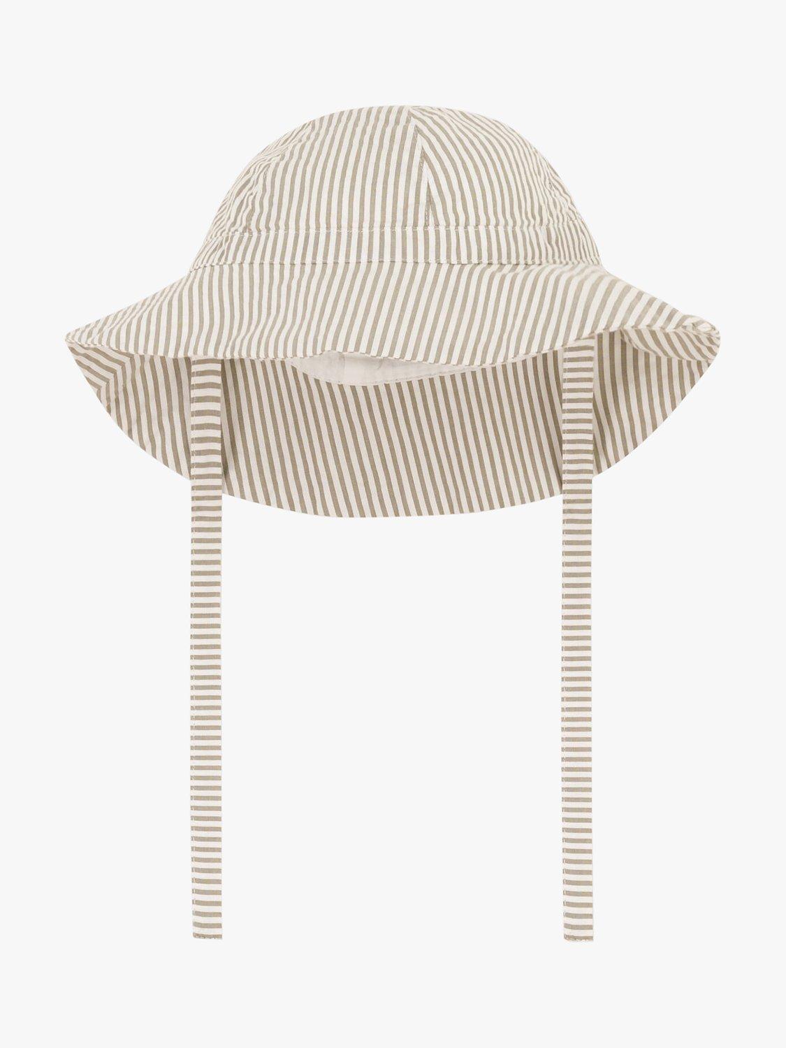 Product image 1 of 2, which shows Petit Bateau Baby Seersucker Hat, Marecage/Marshmallow, 3-6 months