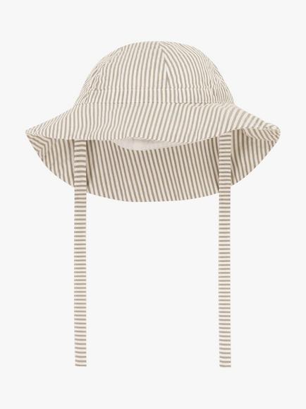Petit Bateau Baby Seersucker Hat, Marecage/Marshmallow