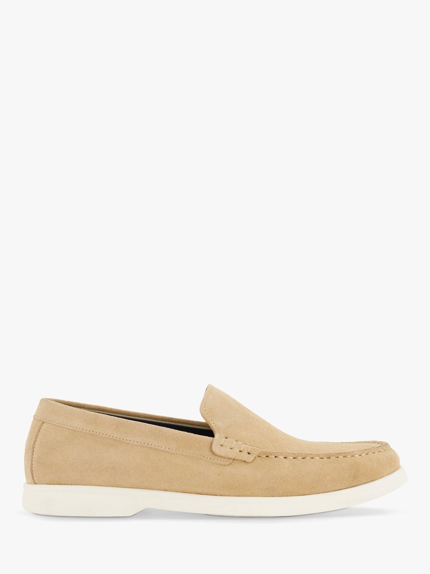 Product image 1 of 4, which shows Dune London Buftonn Suede Slip-On Loafers, Sand, EU43
