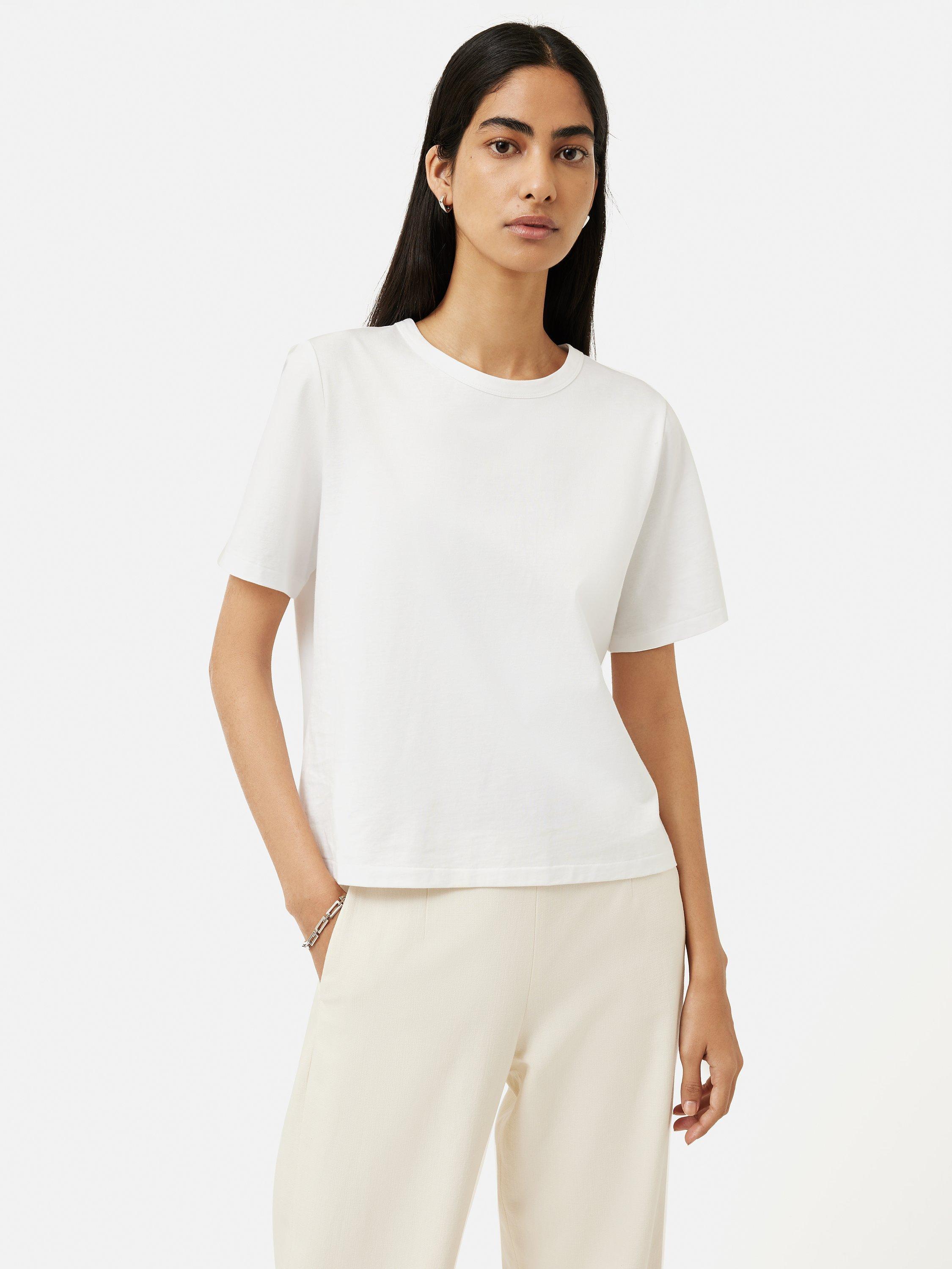 Jigsaw Cotton Slouch T-Shirt, White, XS