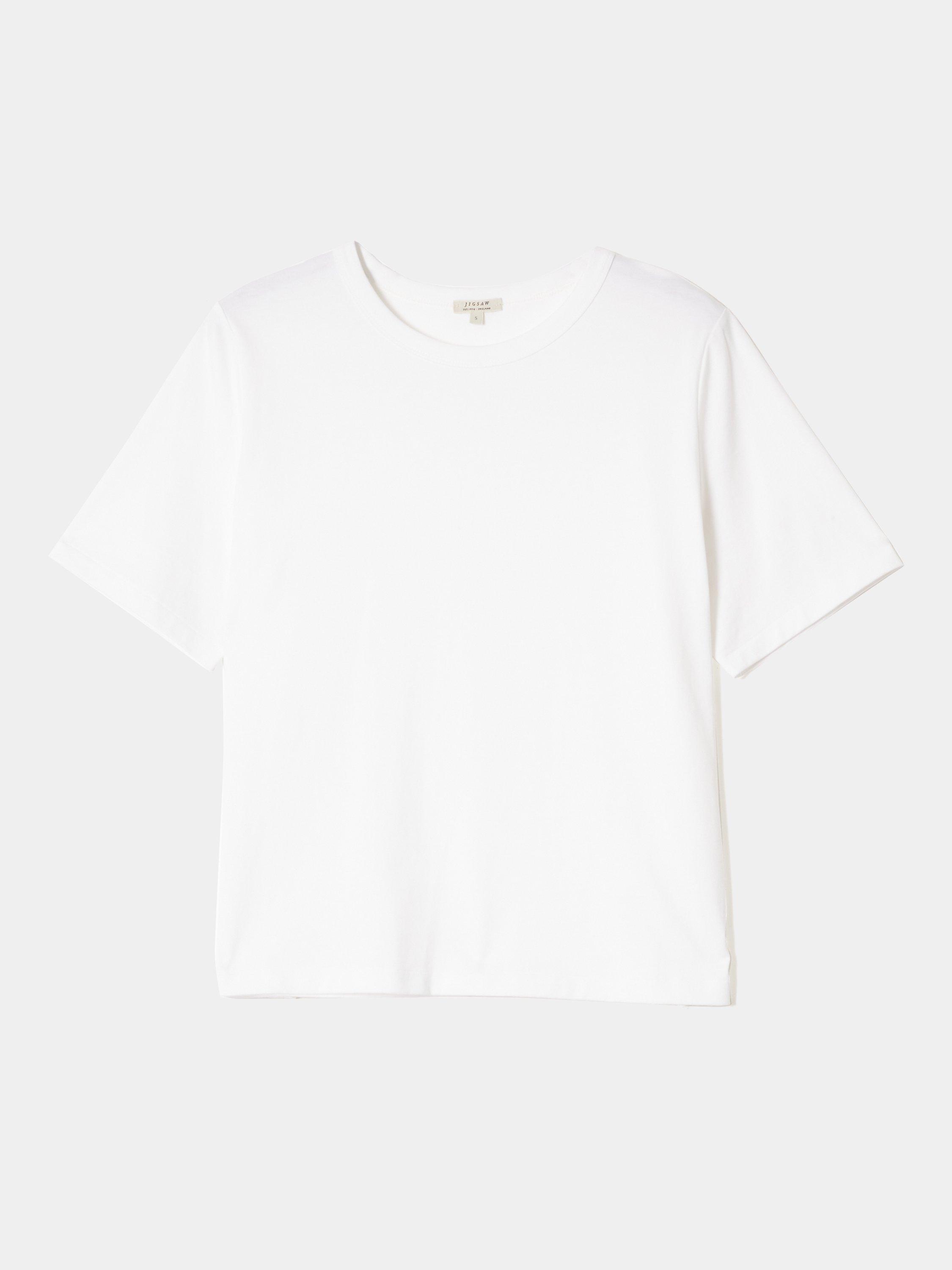 Jigsaw Cotton Slouch T-Shirt, White, XS