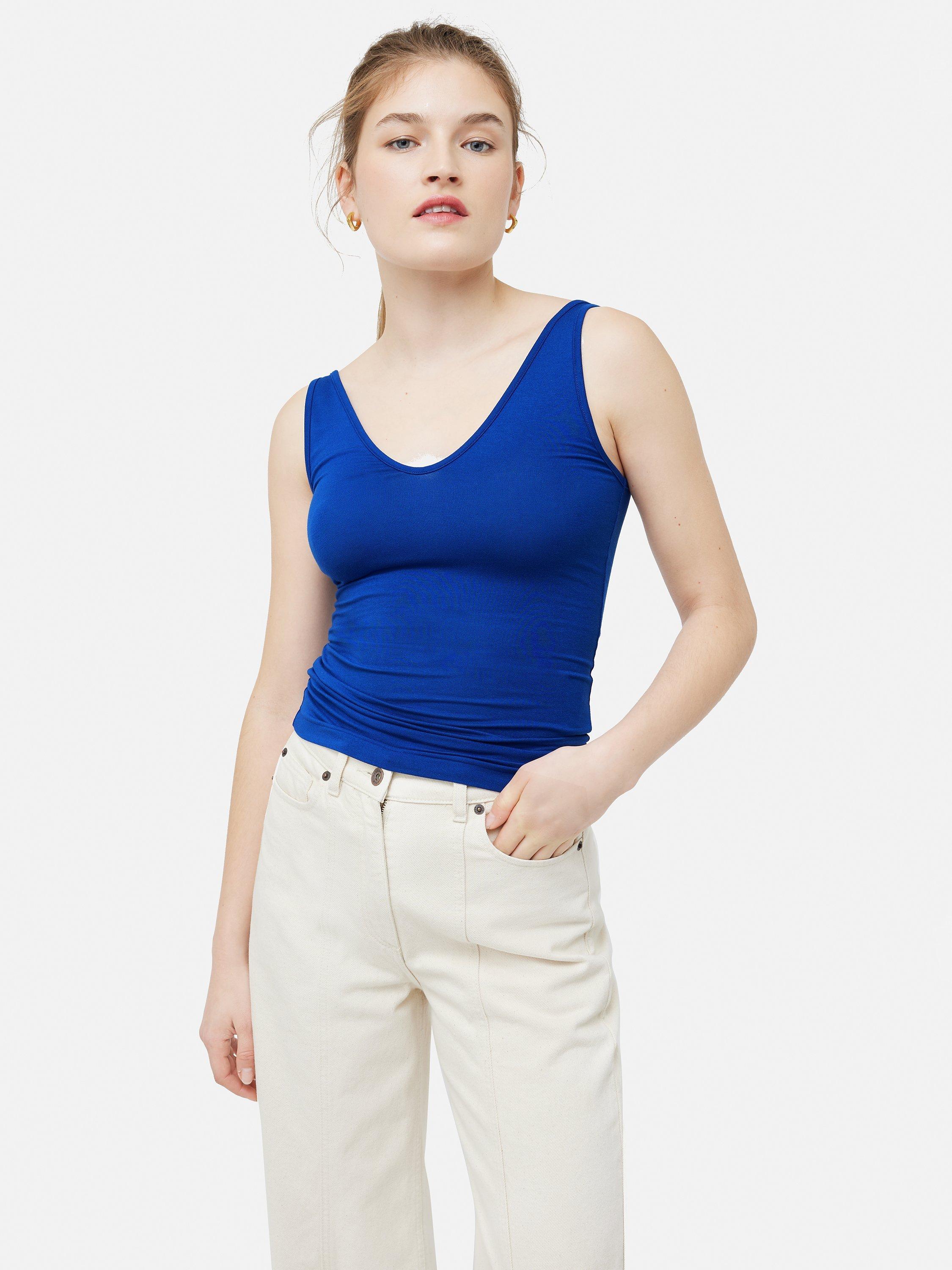 Jigsaw V Neck Vest, Blue, XS
