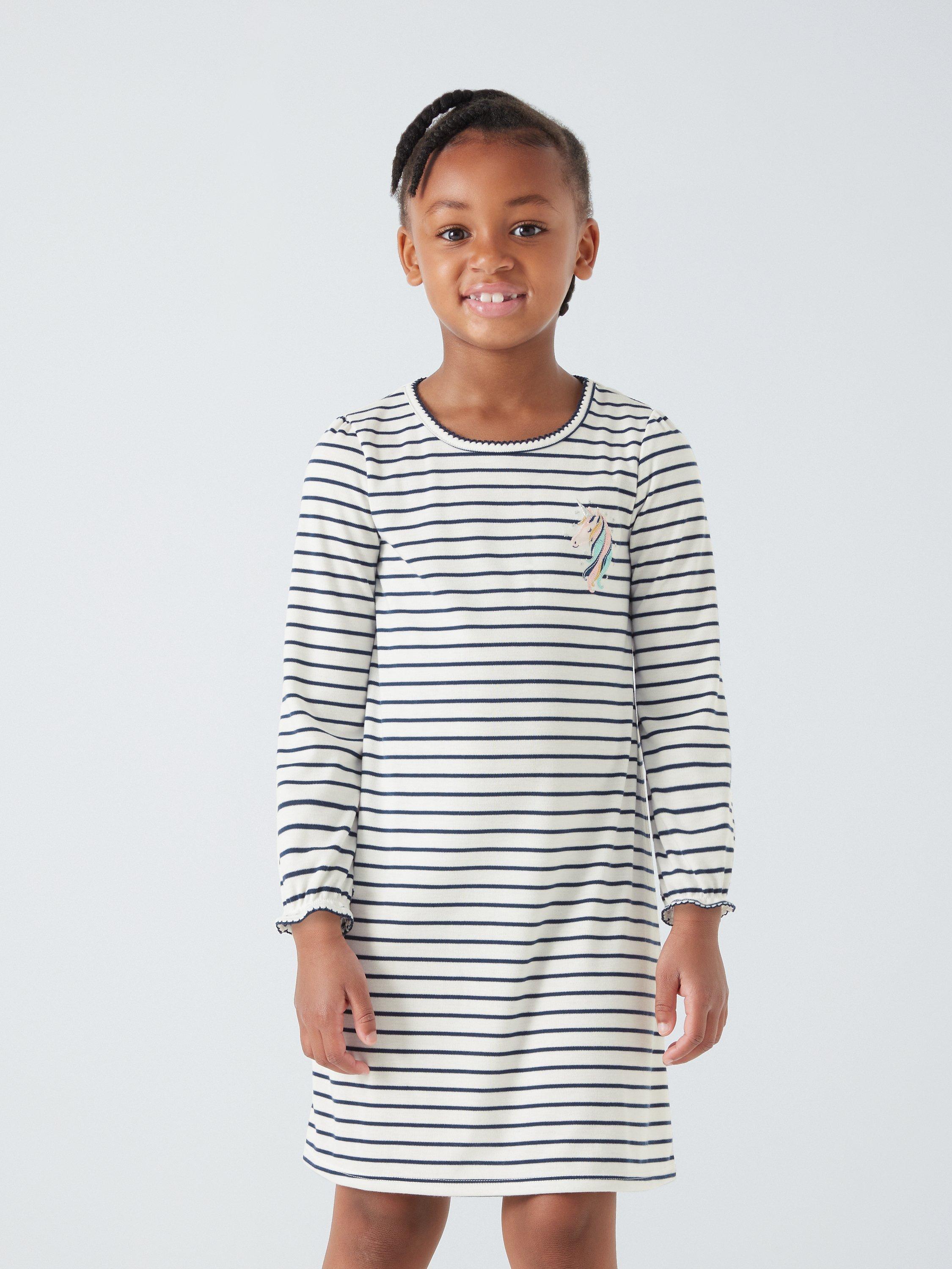 John Lewis Kids' Unicorn Stripe Nightdress, Multi