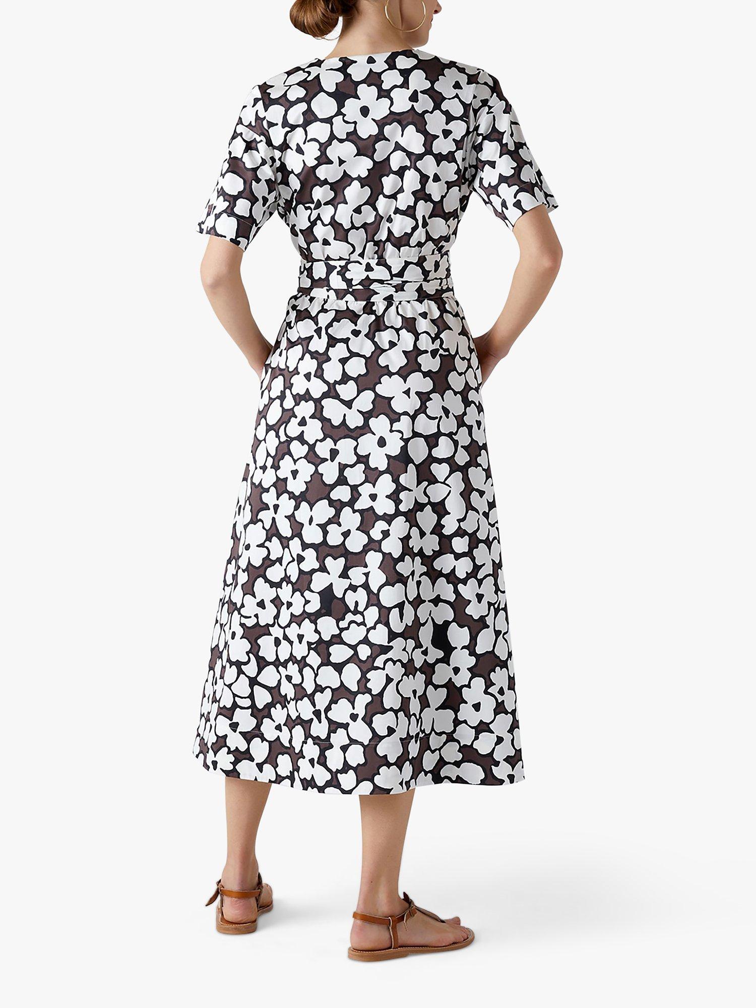 Product image 3 of 4, which shows Jasper Conran London Floral Midi Wrap Dress, Brown, 18