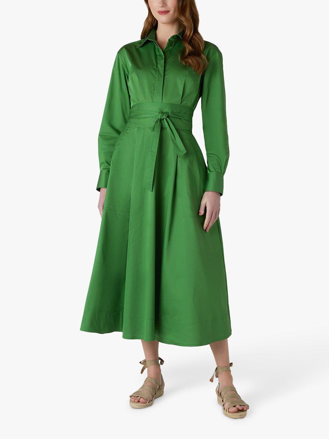 Product image 1 of 5, which shows Jasper Conran Blythe Shirt Midi Dress, Green, 8