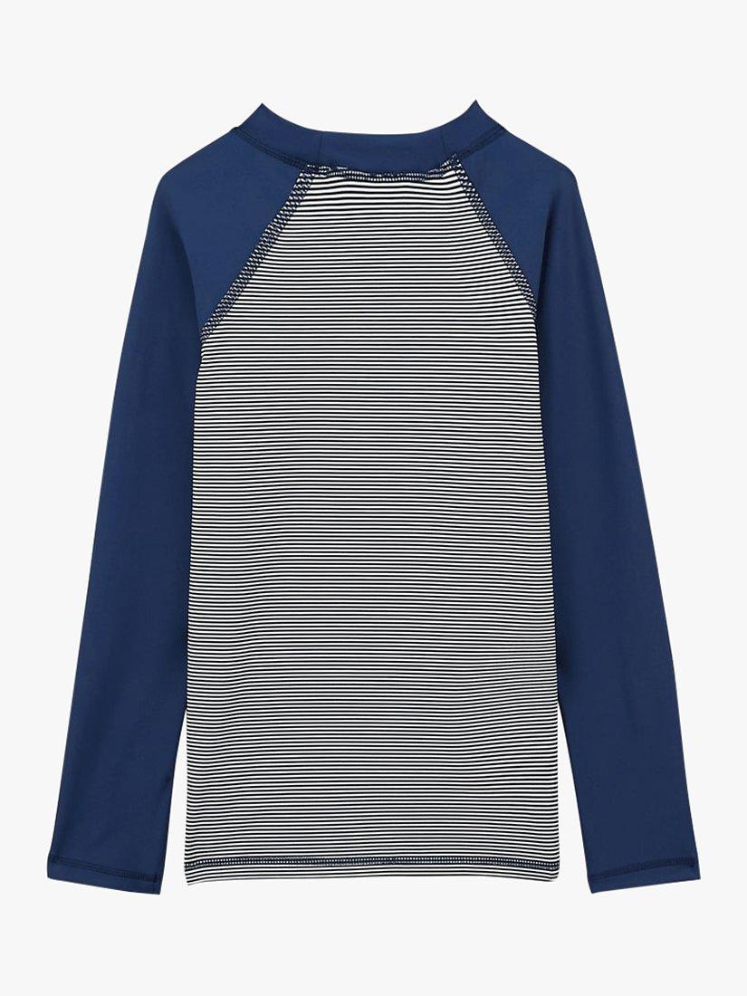Product image 4 of 5, which shows Petit Bateau Kids' Stripe Graphic Long Sleeve T-Shirt, Navy, 3 years