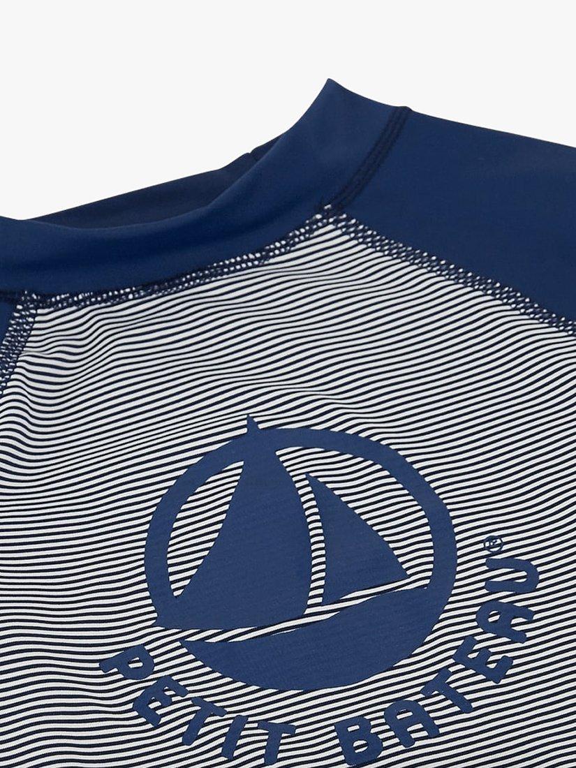 Product image 5 of 5, which shows Petit Bateau Kids' Stripe Graphic Long Sleeve T-Shirt, Navy, 3 years