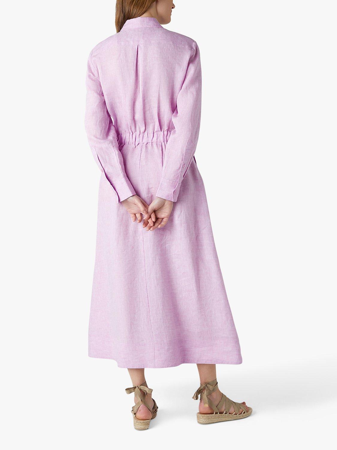 Product image 3 of 5, which shows Jasper Conran London Delilah Linen Shirt Dress, Pink, 8