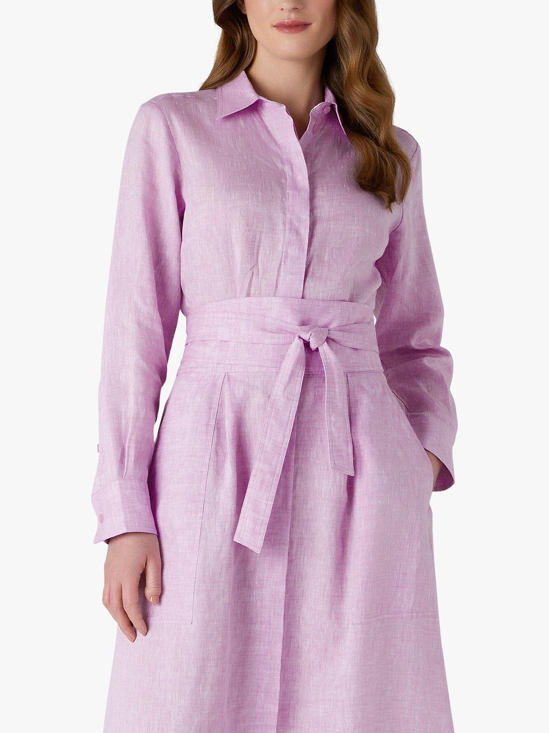 Product image 4 of 5, which shows Jasper Conran London Delilah Linen Shirt Dress, Pink, 8