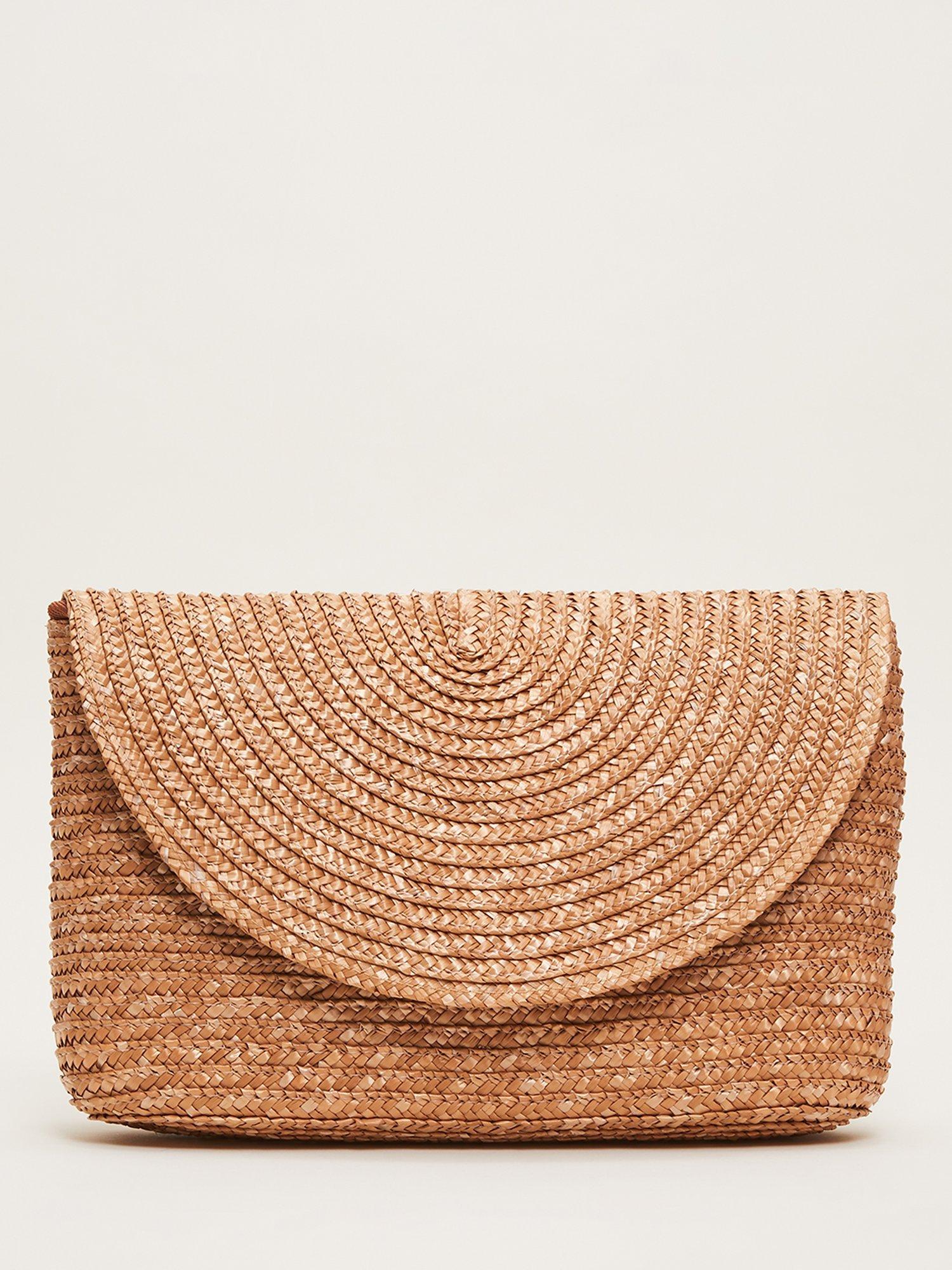 Phase Eight Straw Clutch Bag, Natural